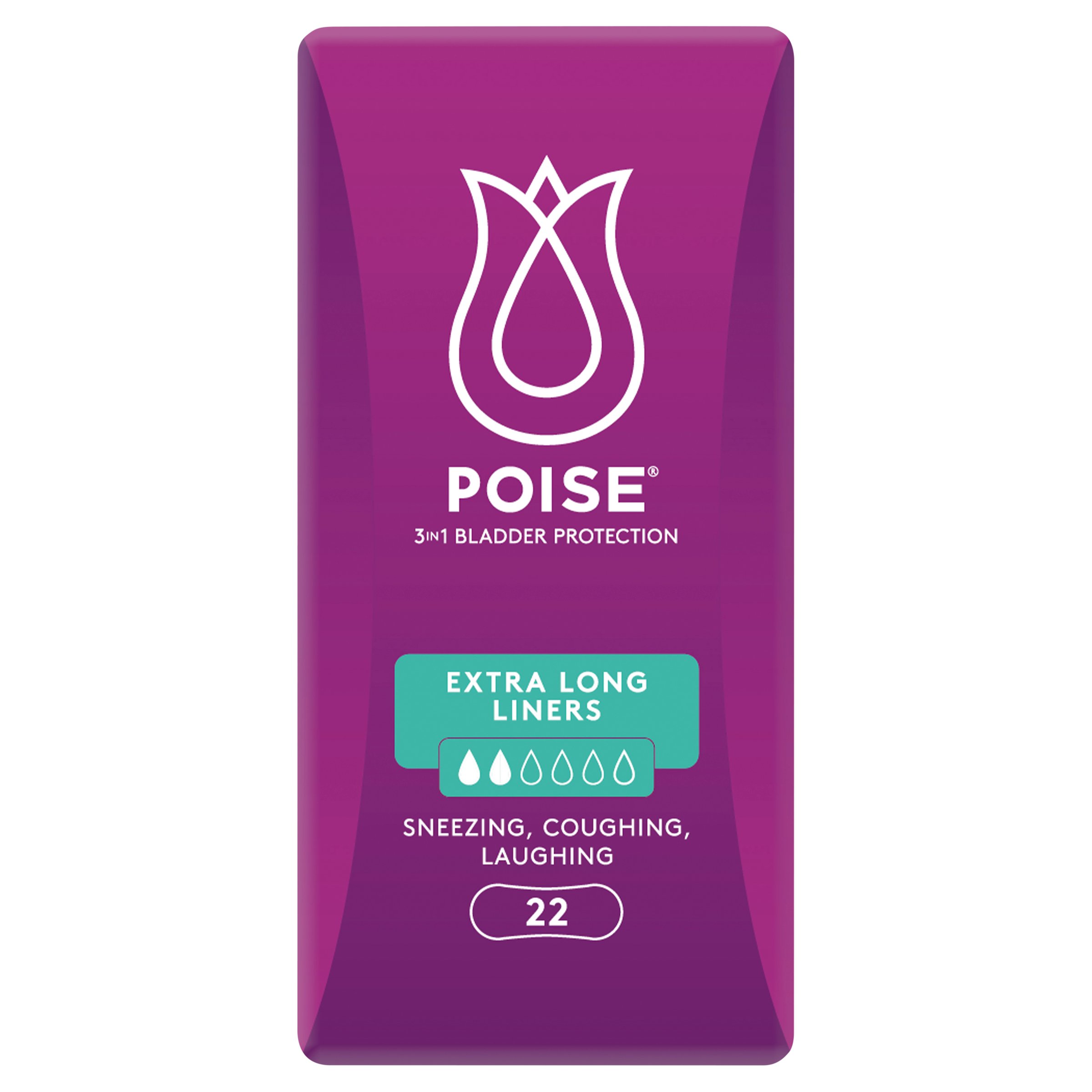 Poise Liners Extra Long 22 pack - Image 1