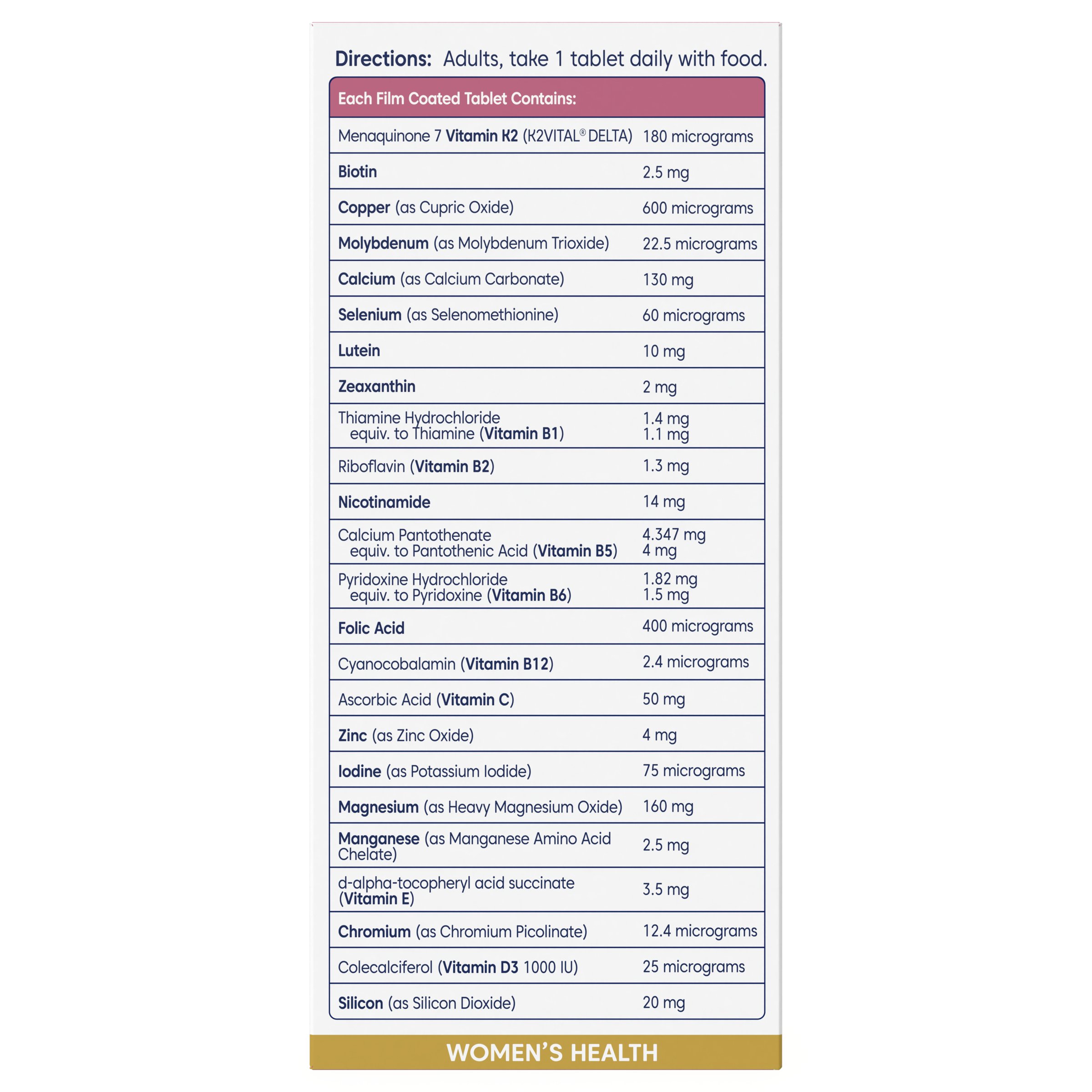 Bioglan Platinum Women's 60+ Multivitamin 60 tablets - Image 2