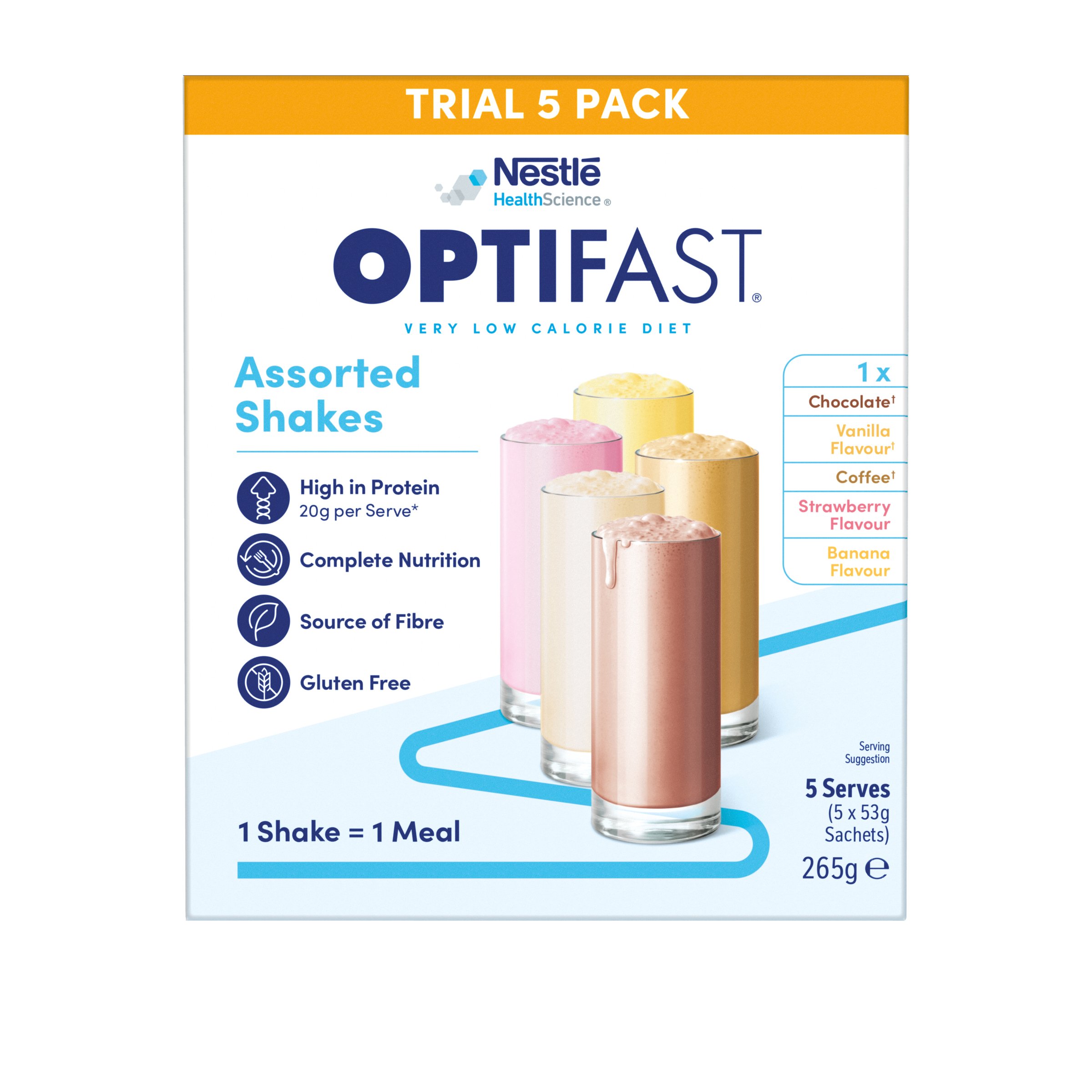 Optifast VLCD Shake Assorted 53g - 5 pack - Image 1