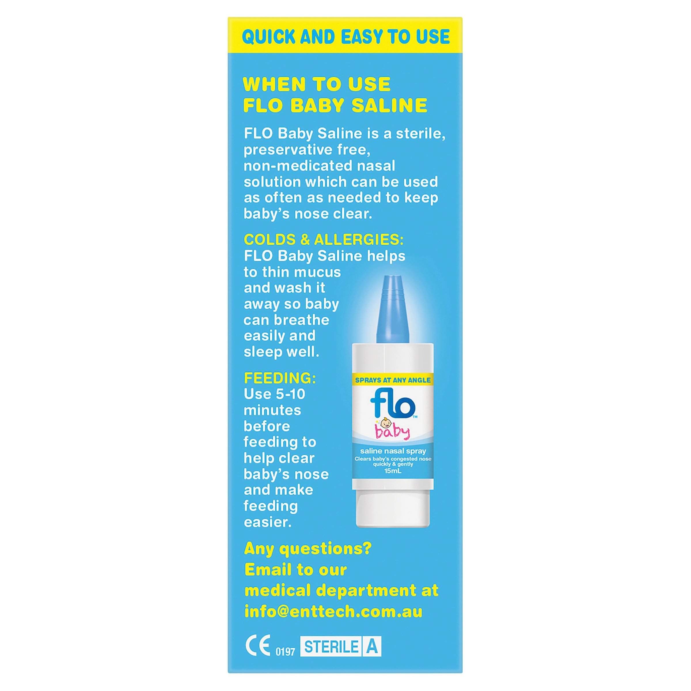 FLO Baby Saline Nasal Spray 15ml - Image 4