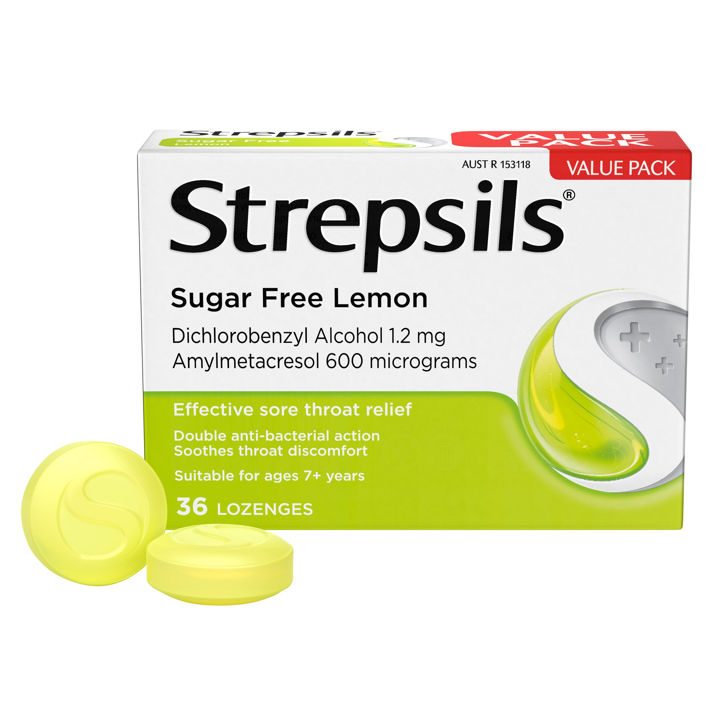 Strepsils Sugar Free Double Antibacterial Action Lemon 36 lozenges - Image 7