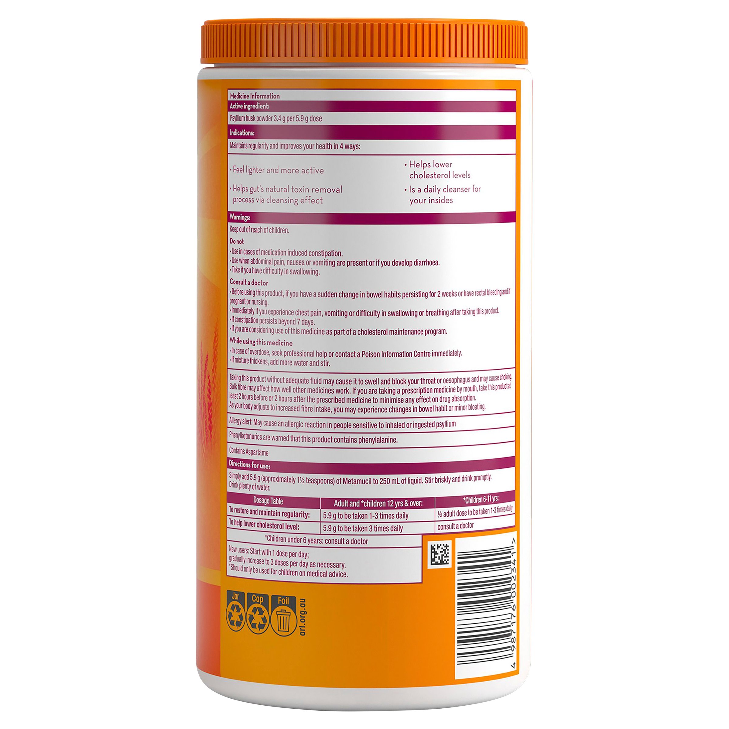 Metamucil Powder Smooth Orange 114 doses - Image 2