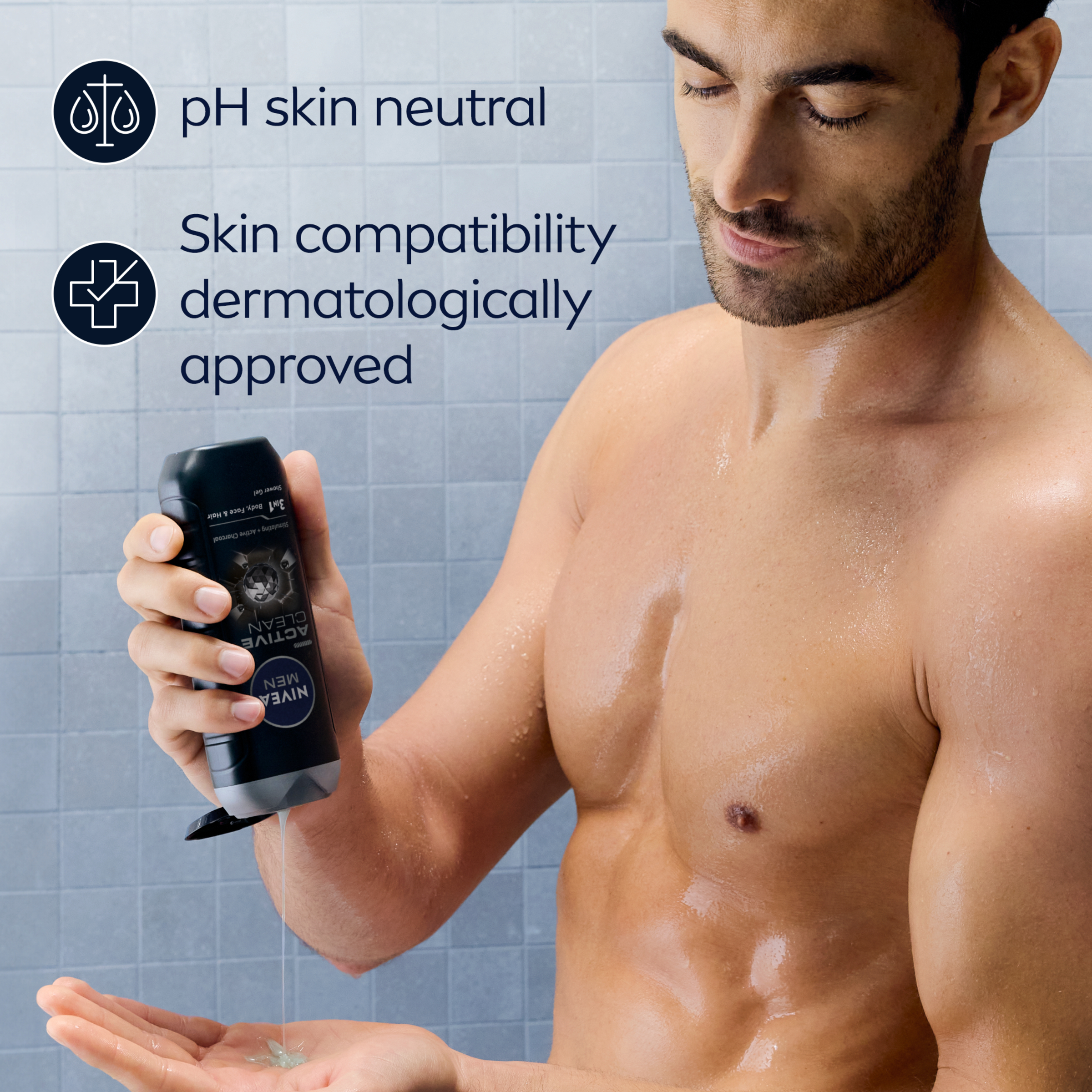 Nivea Men Shower Gel Active Clean Charcoal 500ml - Image 3