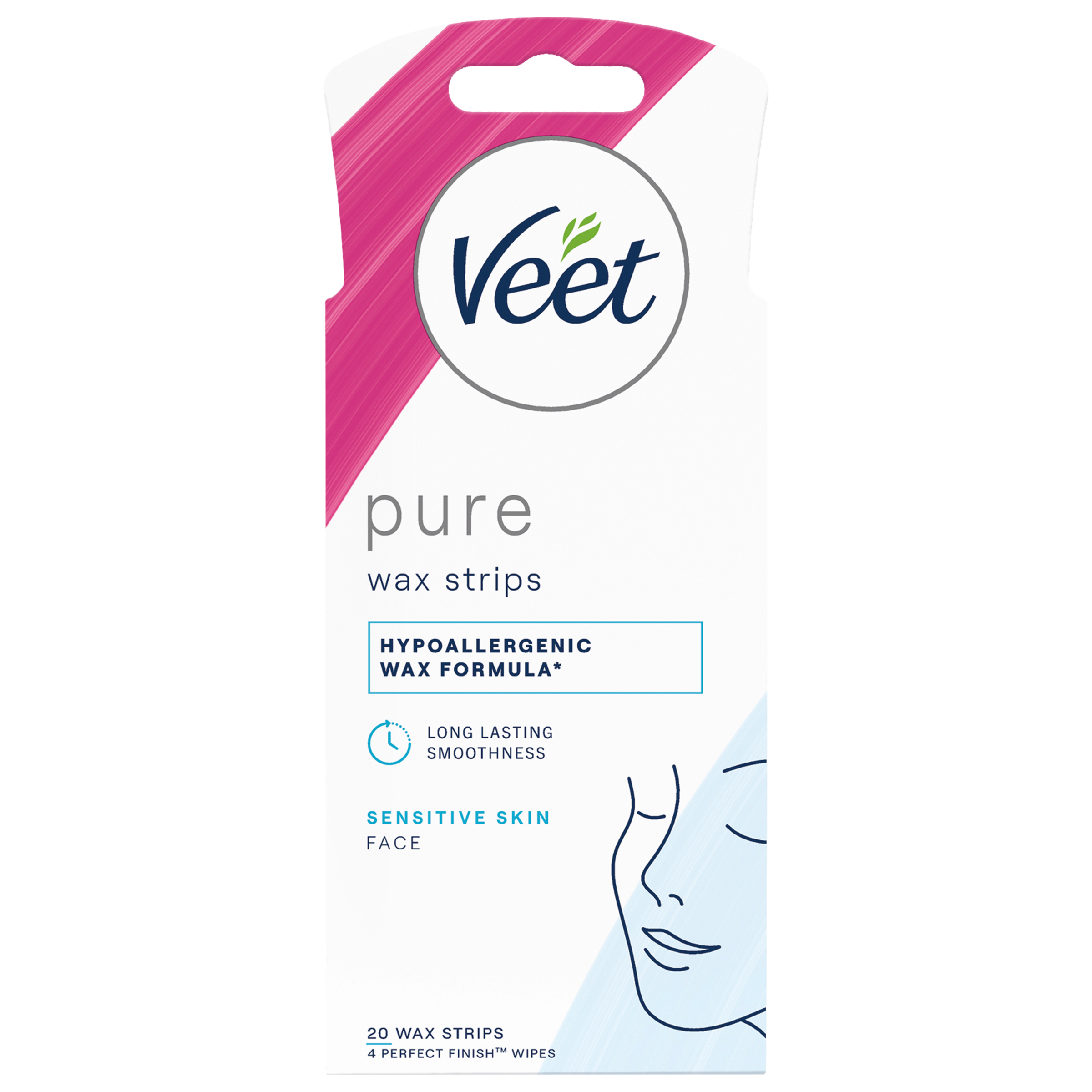 Veet Pure Face Wax Strips 20 pack - Image 1