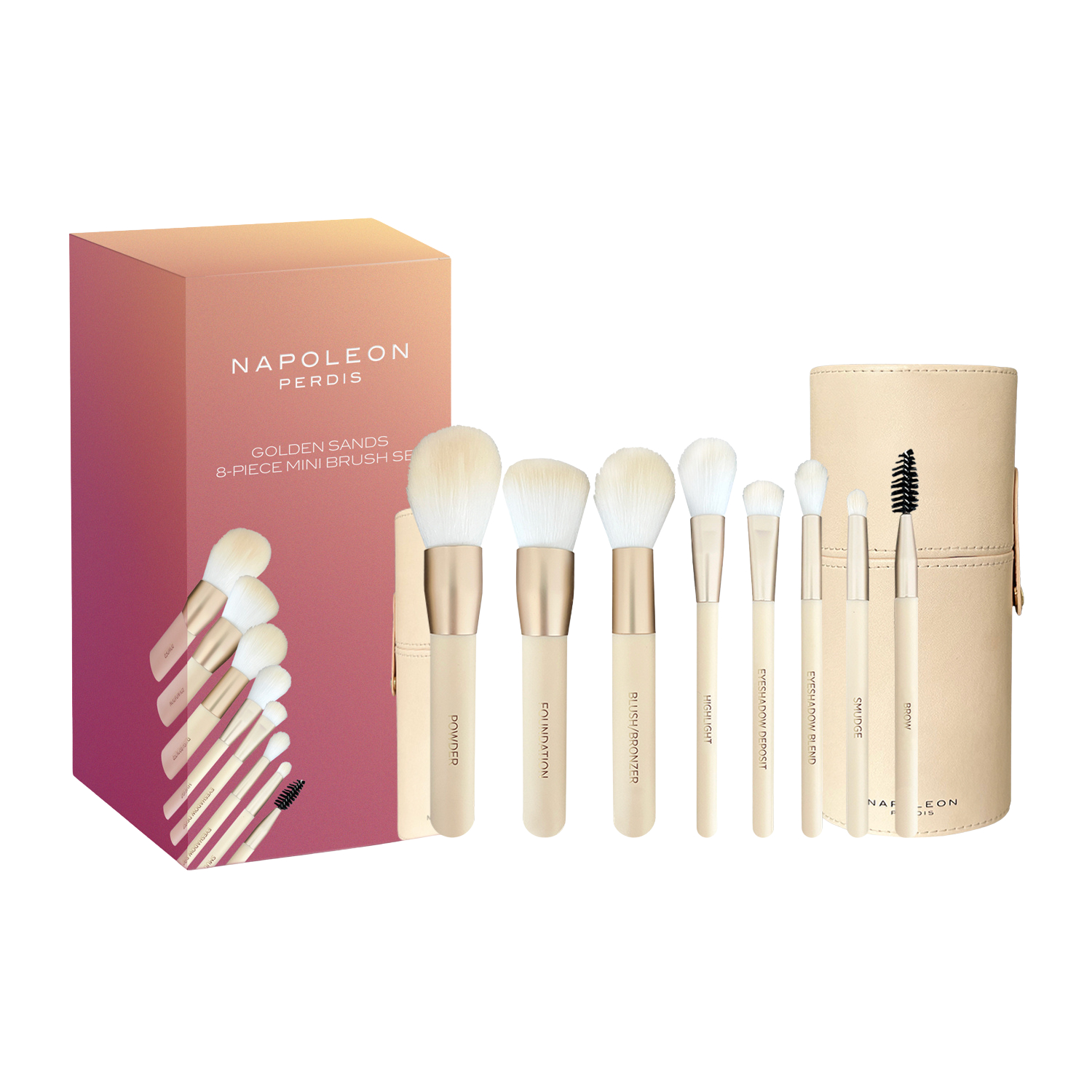 Napoleon Perdis Golden Sands Mini Brush Set 8 piece - Image 1