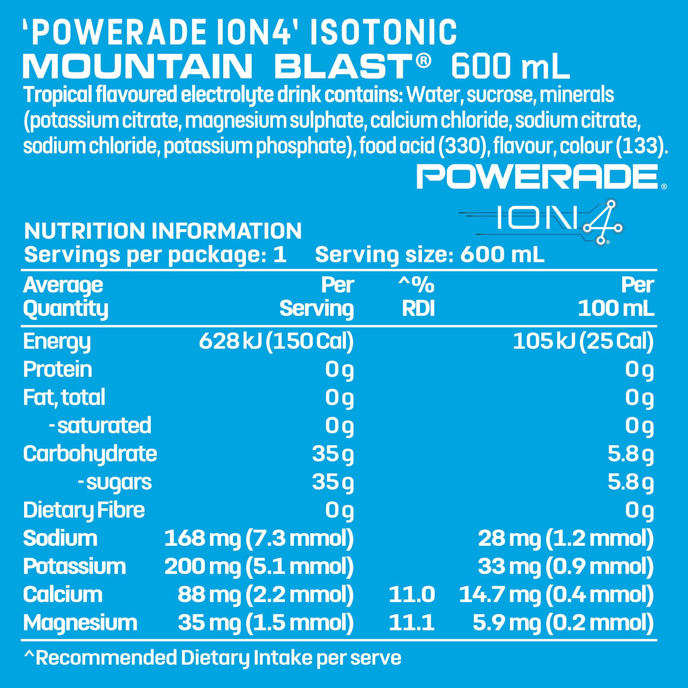 Powerade Mt Blast 600ml - Image 2