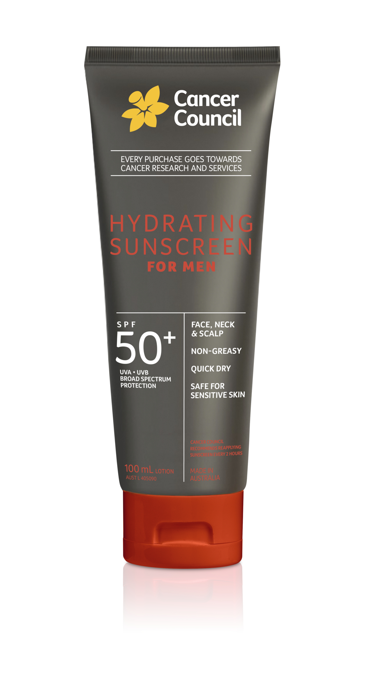 Cancer Council Hydrating Sunscreen For Men SPF50 + 100ml - Image 1