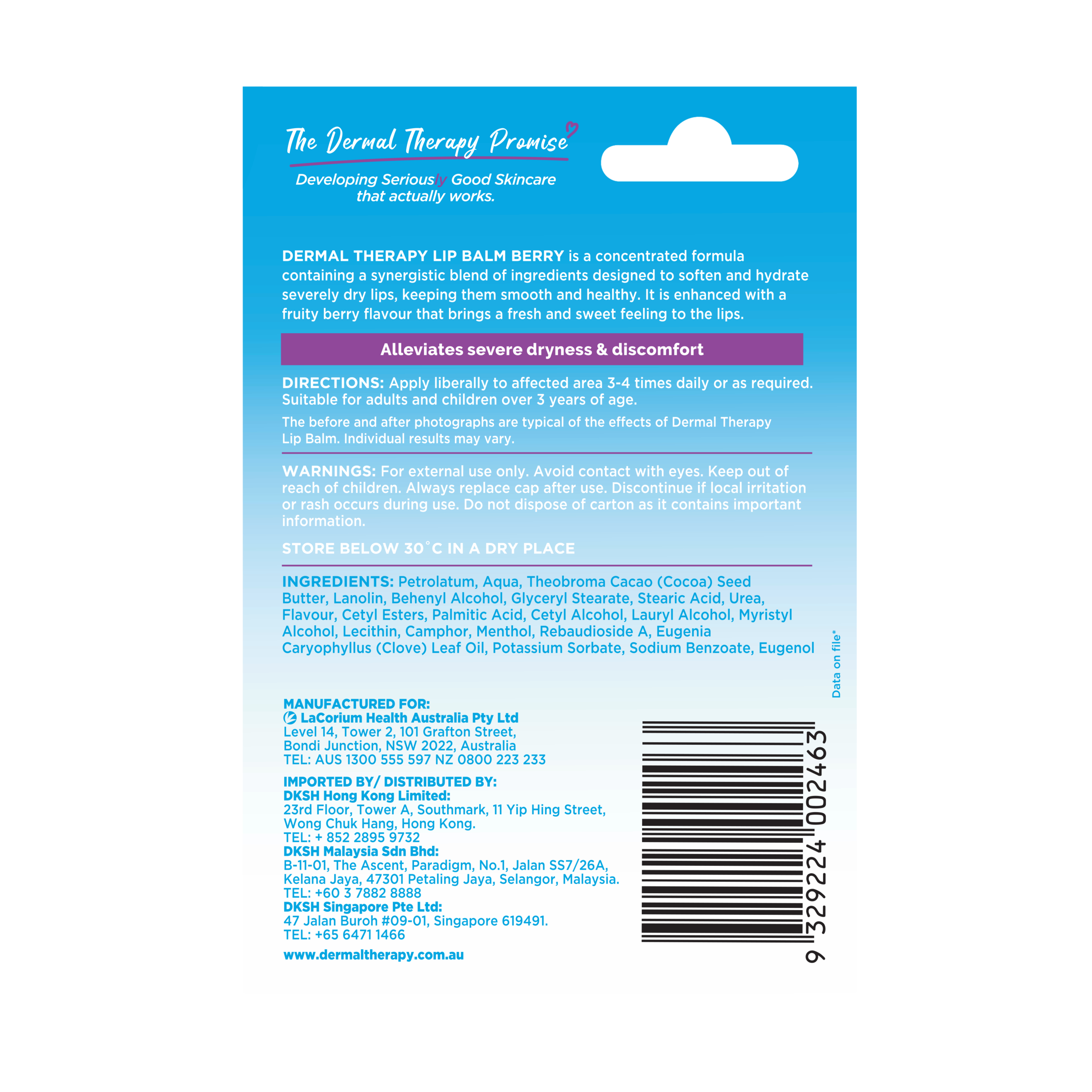 Dermal Therapy Lip Balm Berry 10g - Image 2