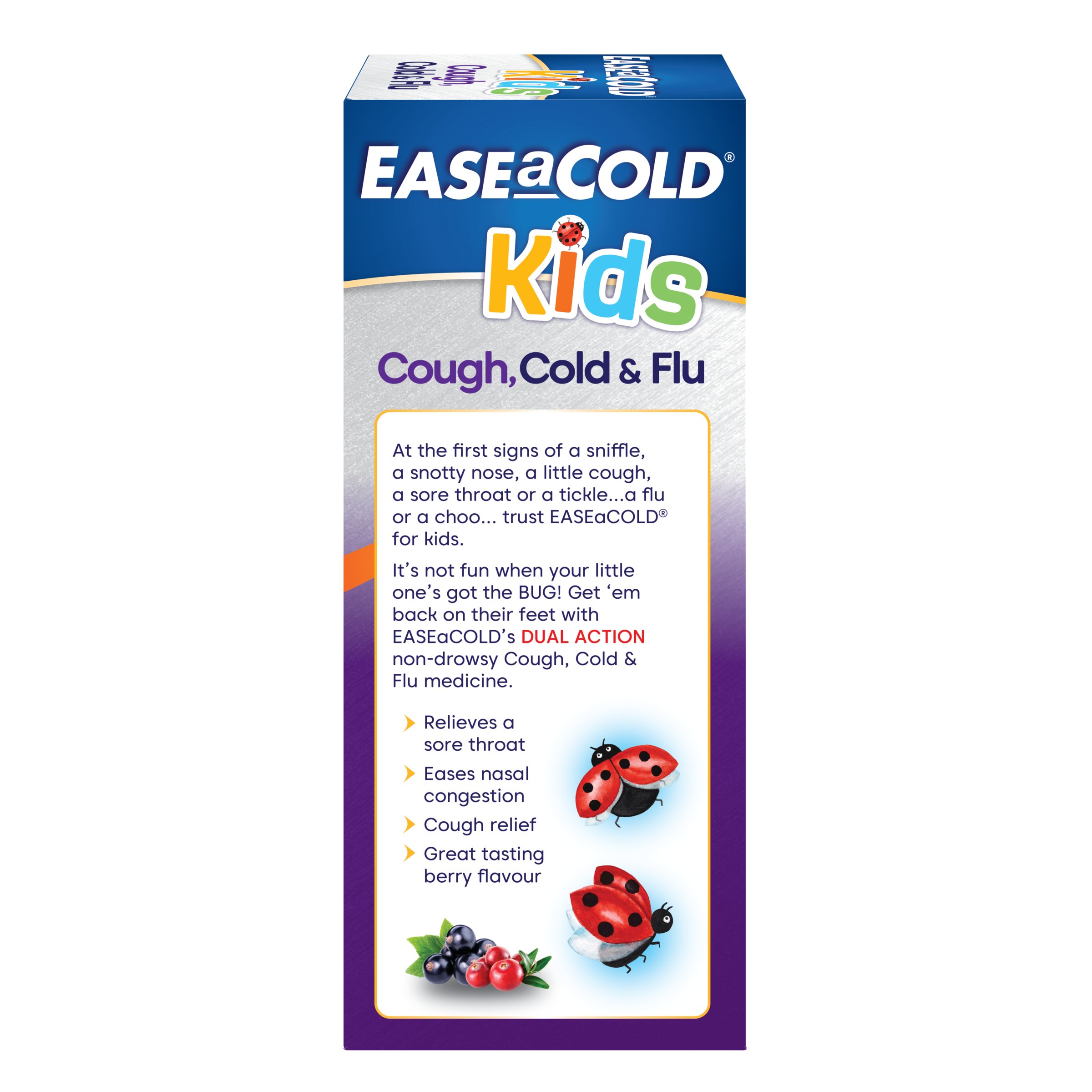 Ease-A-Cold Kids Cough, Cold + Flu Berry Flavour 180ml - Image 4