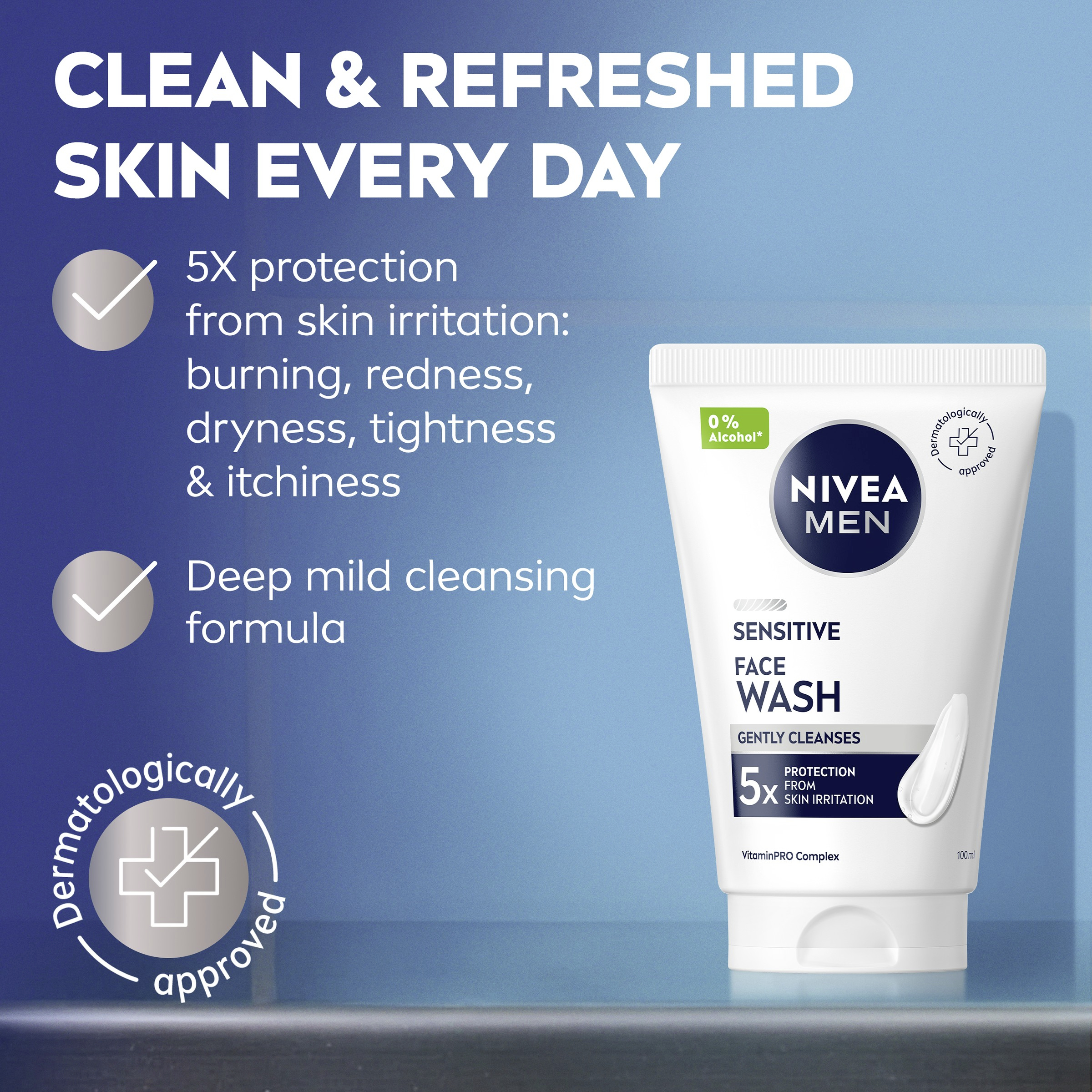 Nivea For Men Sensitive Face Wash 100ml - Image 6