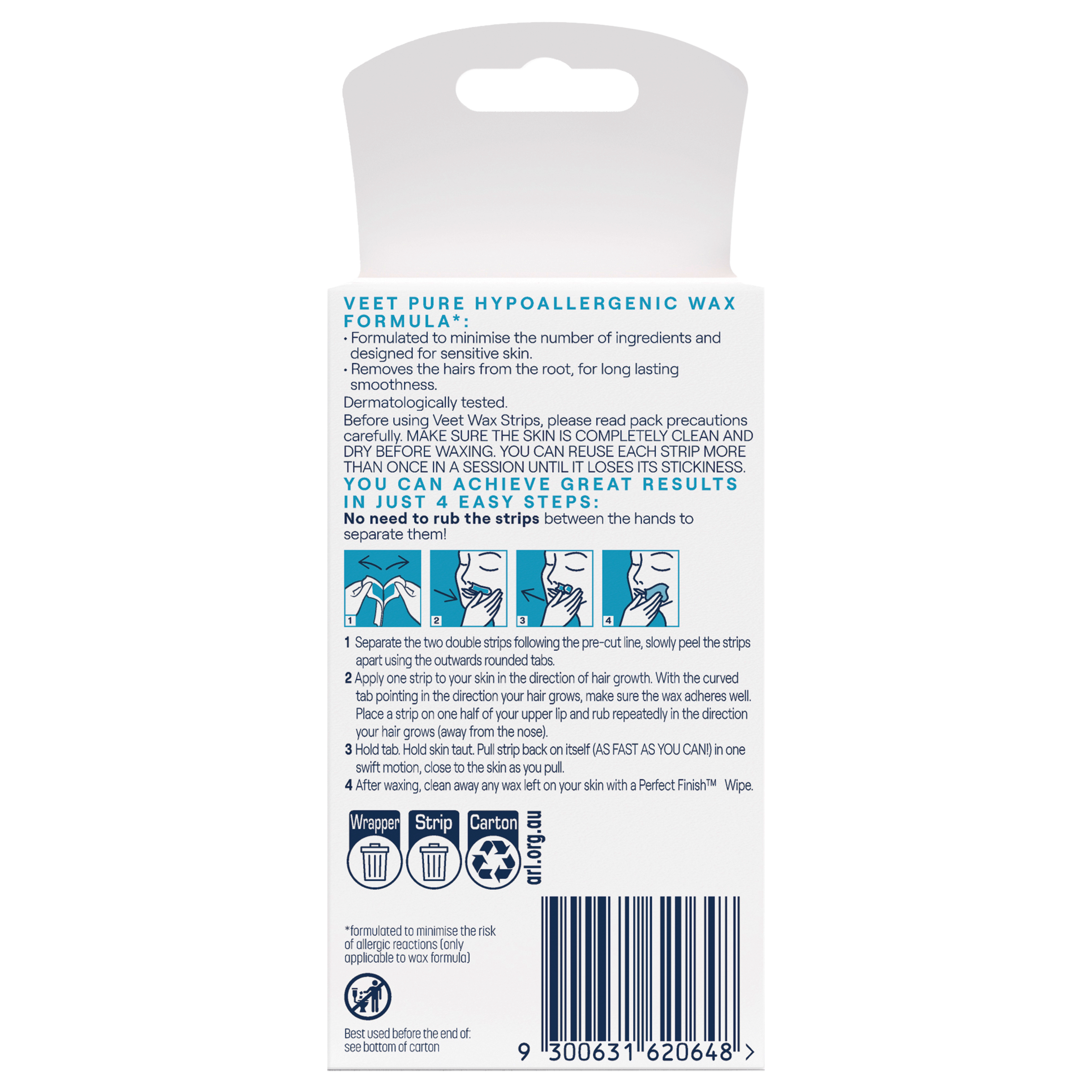 Veet Pure Face Wax Strips 20 pack - Image 2
