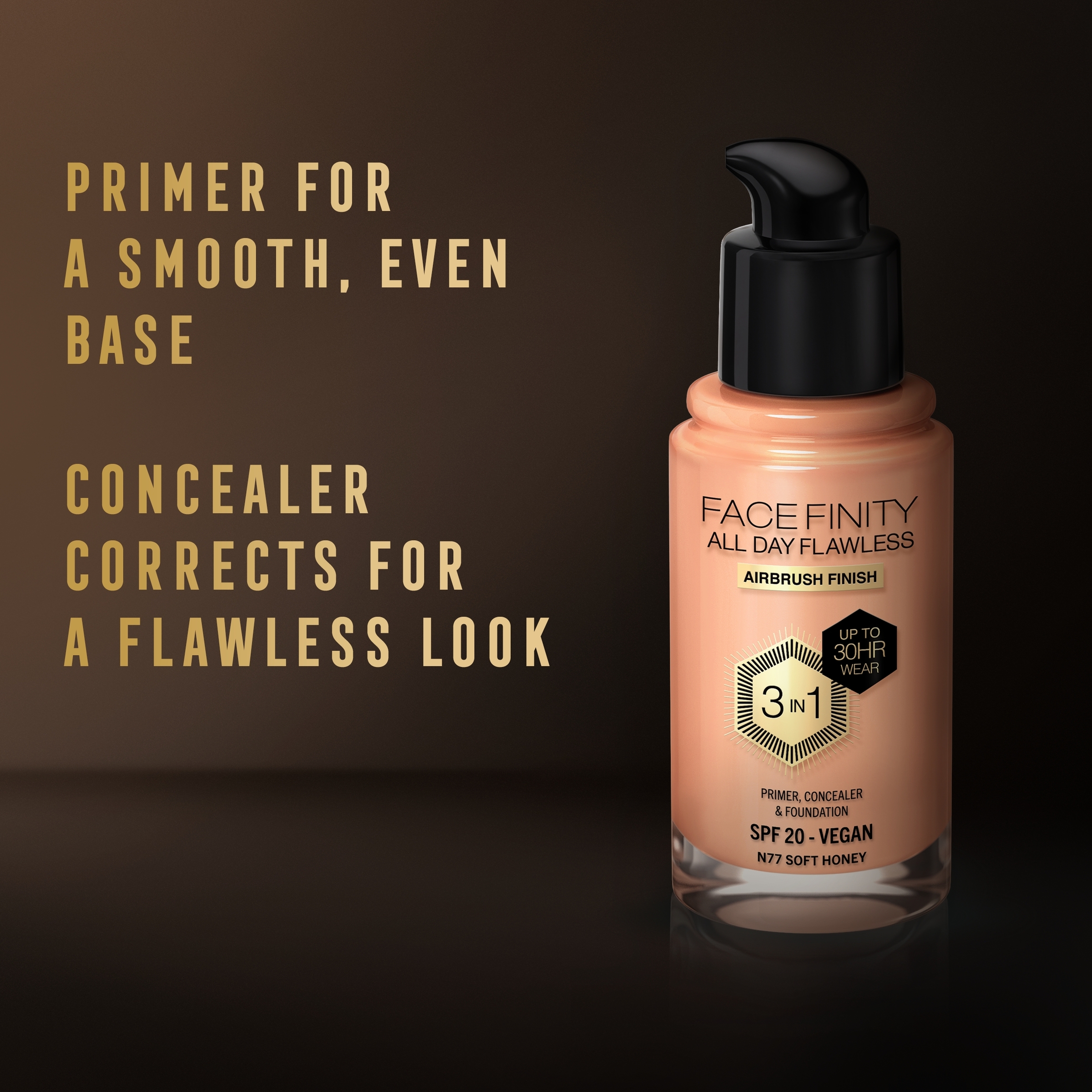 Max Factor Facefinity All Day Flawless D5 Free Foundation Soft Honey 77 - 30ml - Image 5