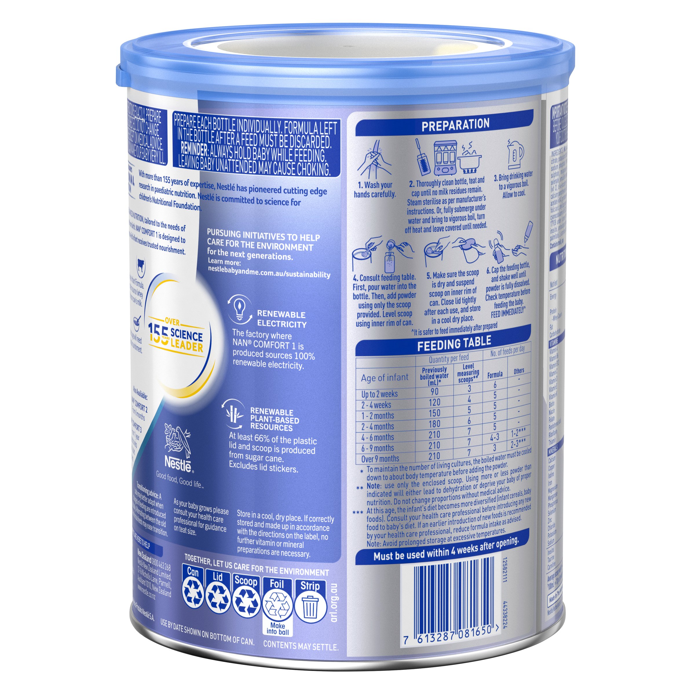 Nestle NAN Comfort Stage 1 - 800g - Image 2