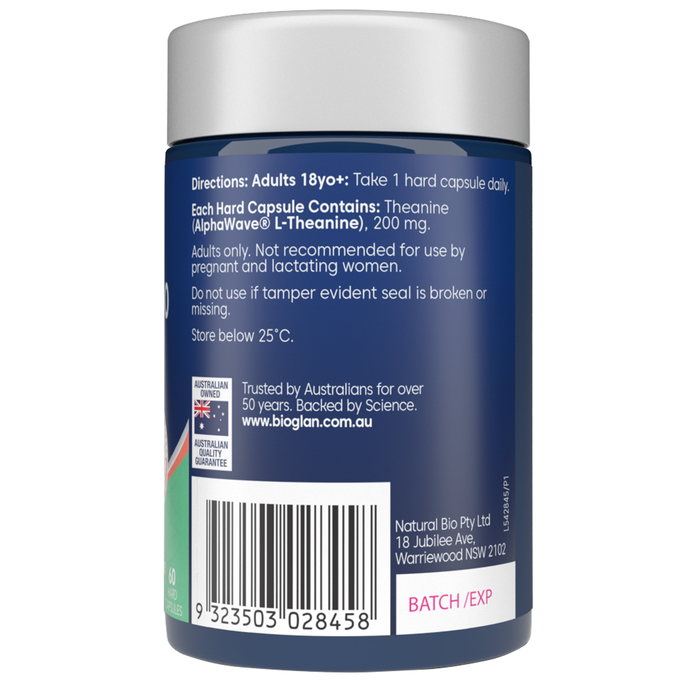 Bioglan L-Theanine 200 Calm & Focus 60 capsules - Image 3