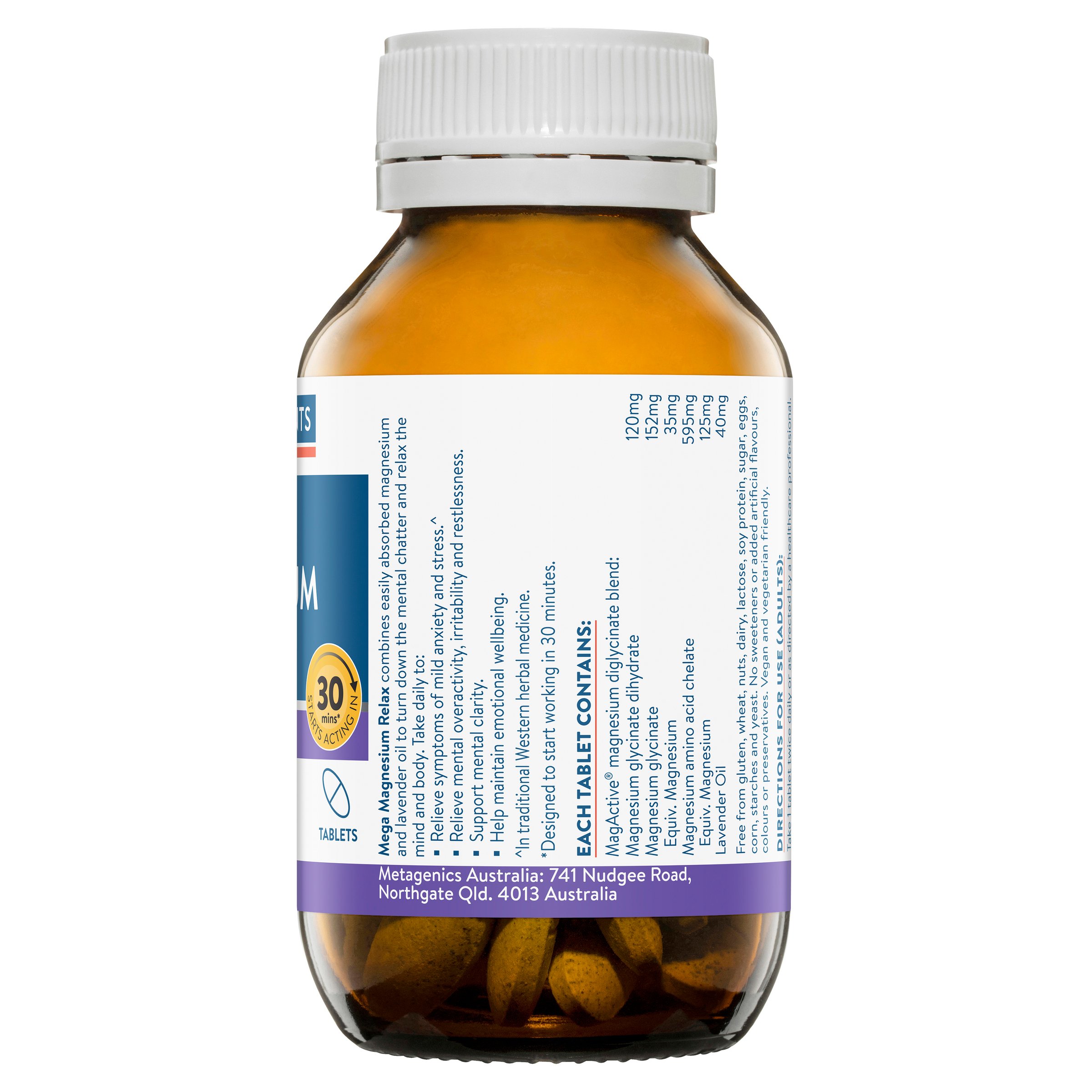 Ethical Nutrients Mega Magnesium Relax 60 tablets - Image 2