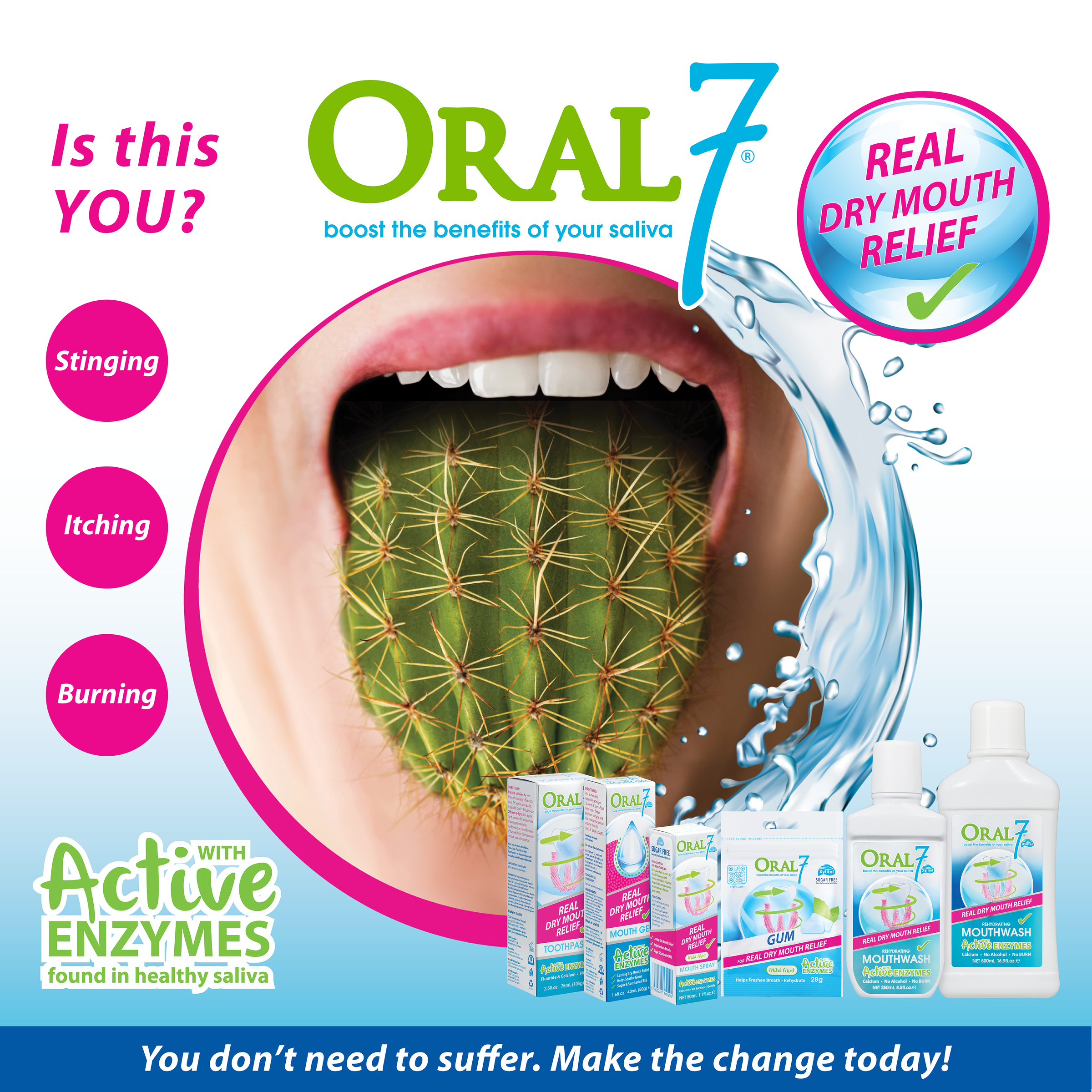 Oral7 Dry Mouth Mouthwash 250ml - Image 3
