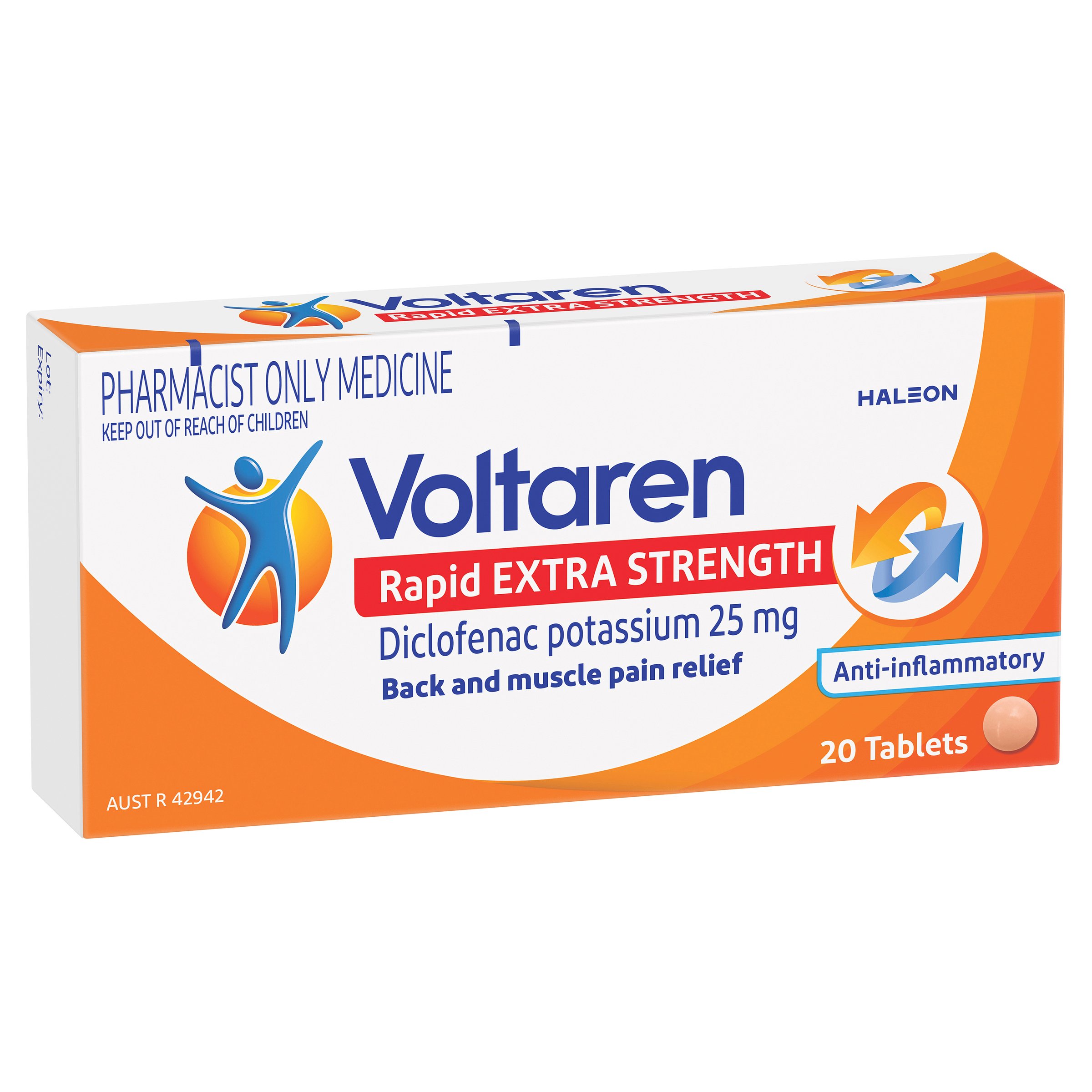 Voltaren Rapid 25mg Acute Muscle And Back Pain Relief 20 tablets - Image 10