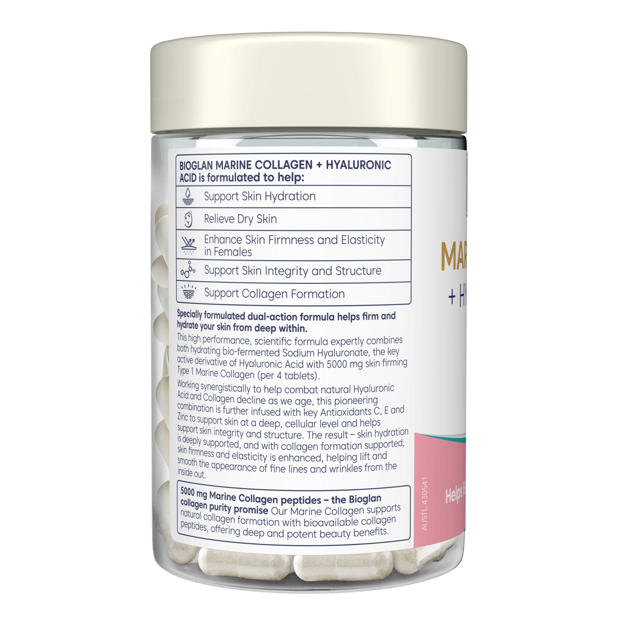 Bioglan Marine Collagen+Ha 80 tablets - Image 3