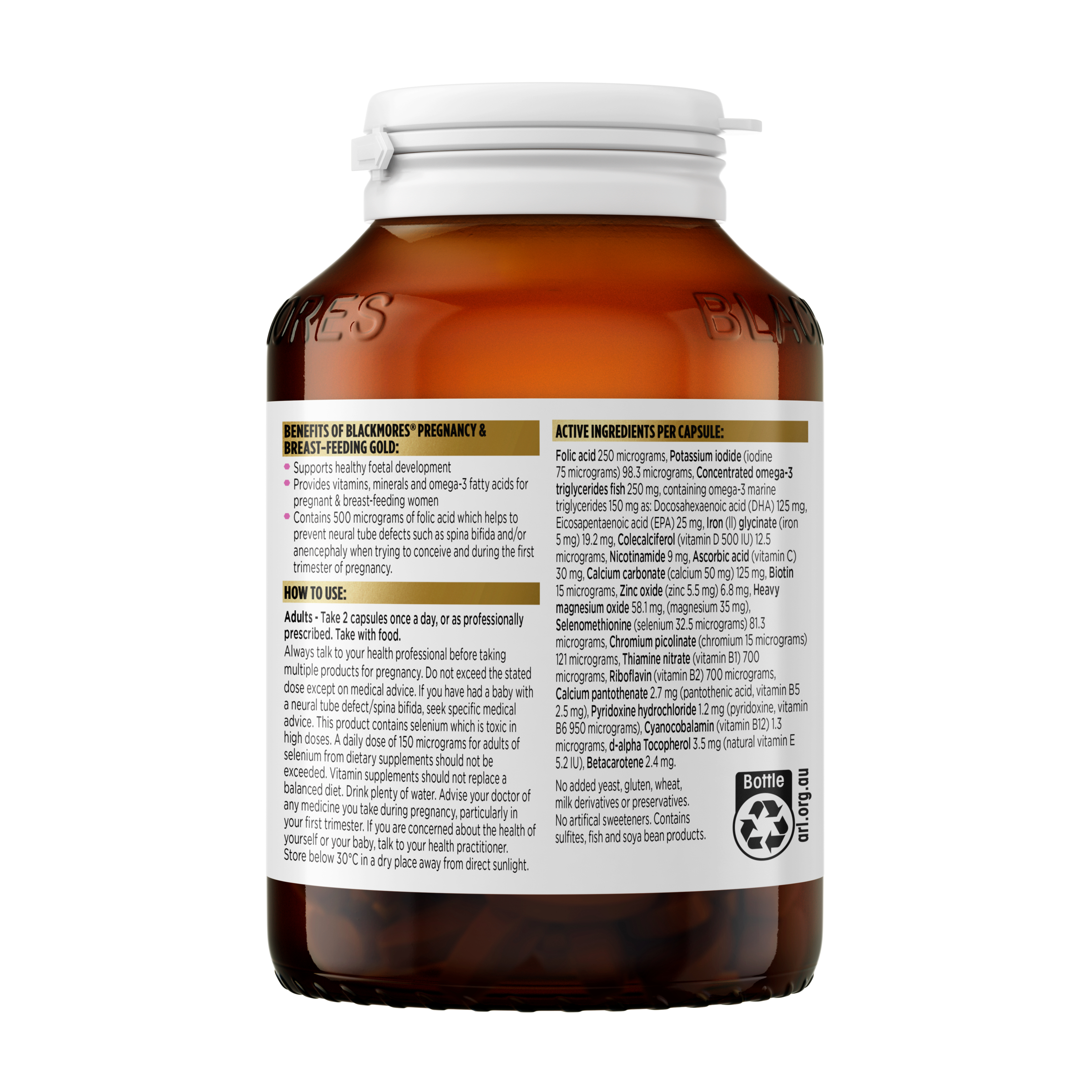 Blackmores Pregnancy & Breast-Feeding Gold 120 capsules - Image 2