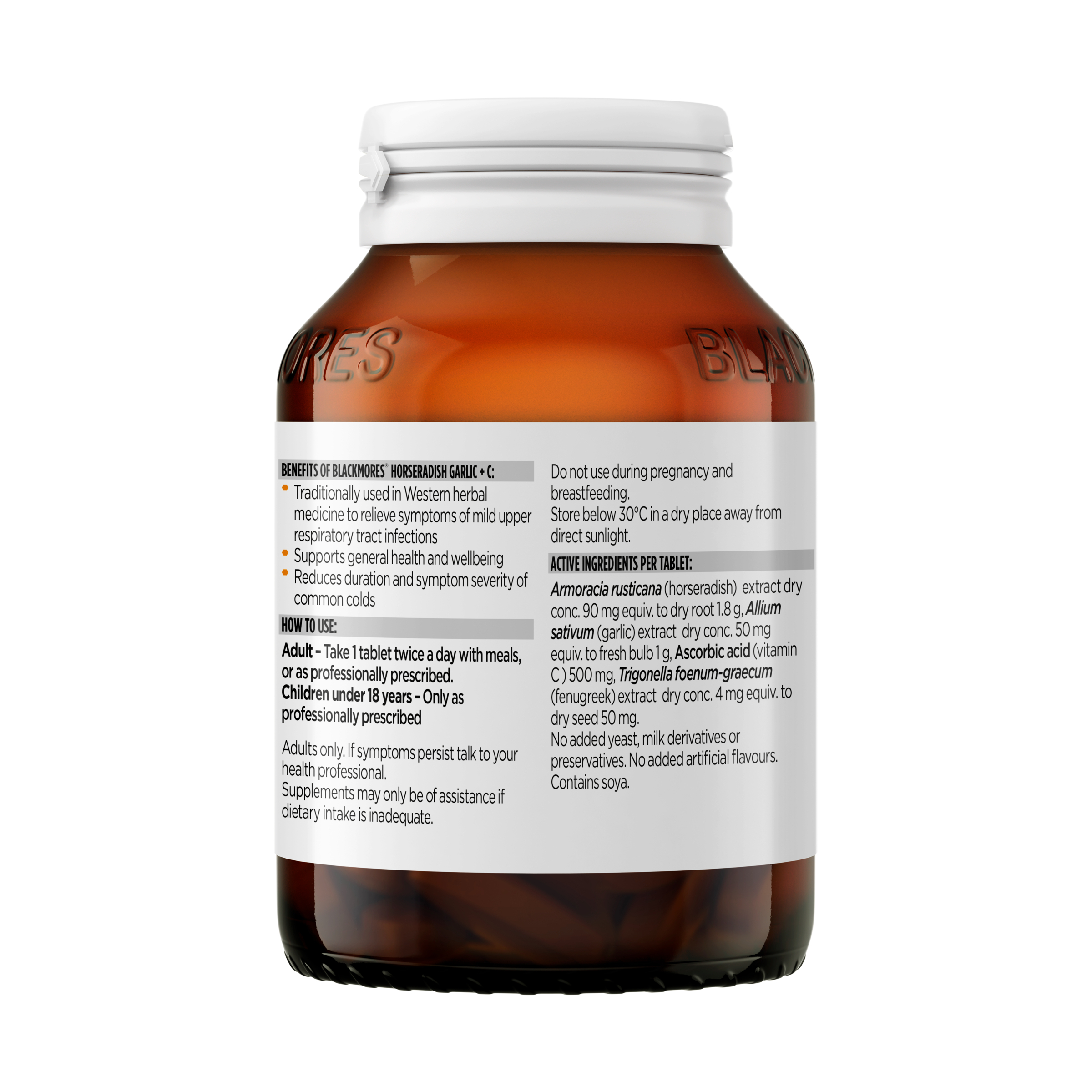 Blackmores Horseradish Garlic + C - 90 tablets - Image 3