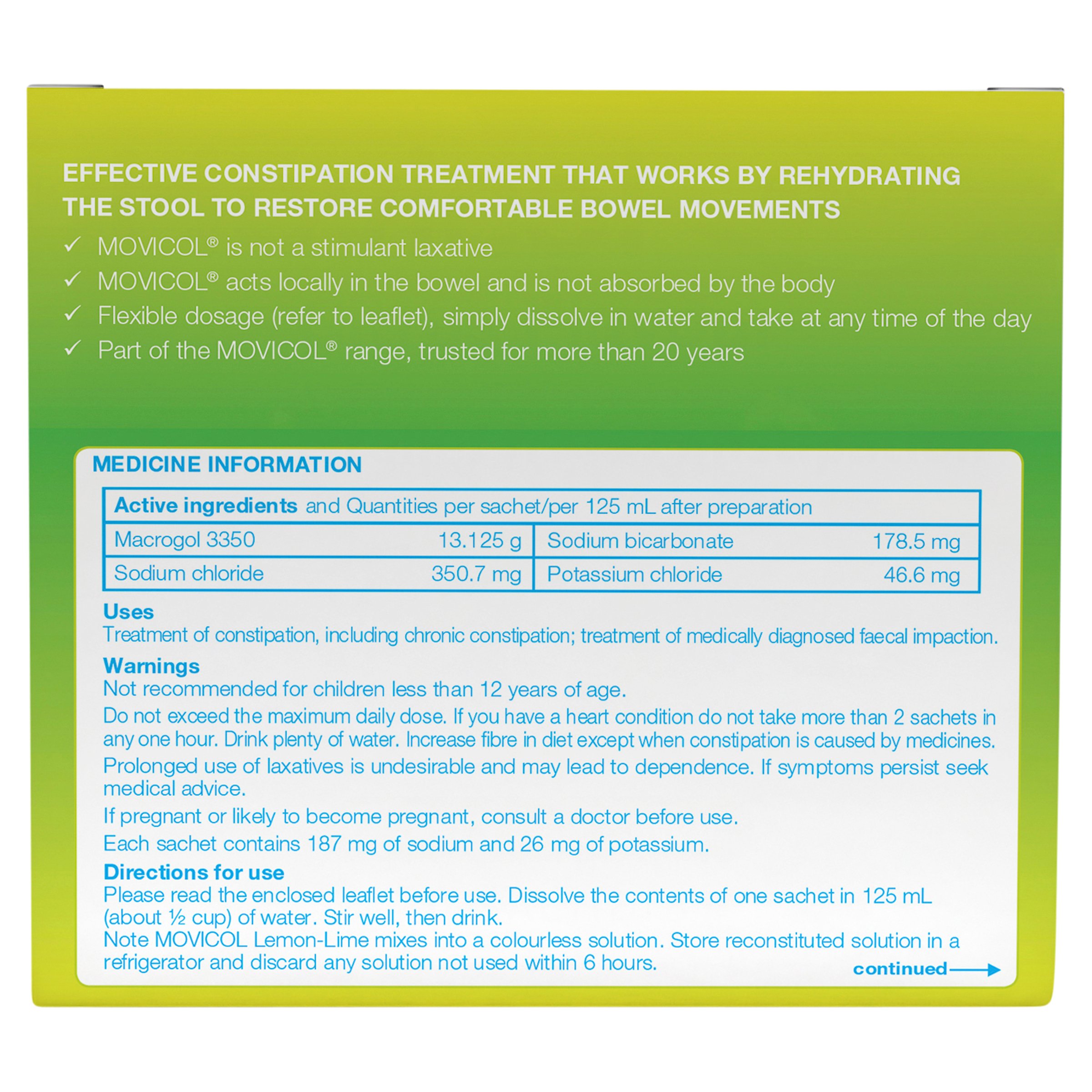 MOVICOL Adult Lemon Lime 30 sachets - Image 2