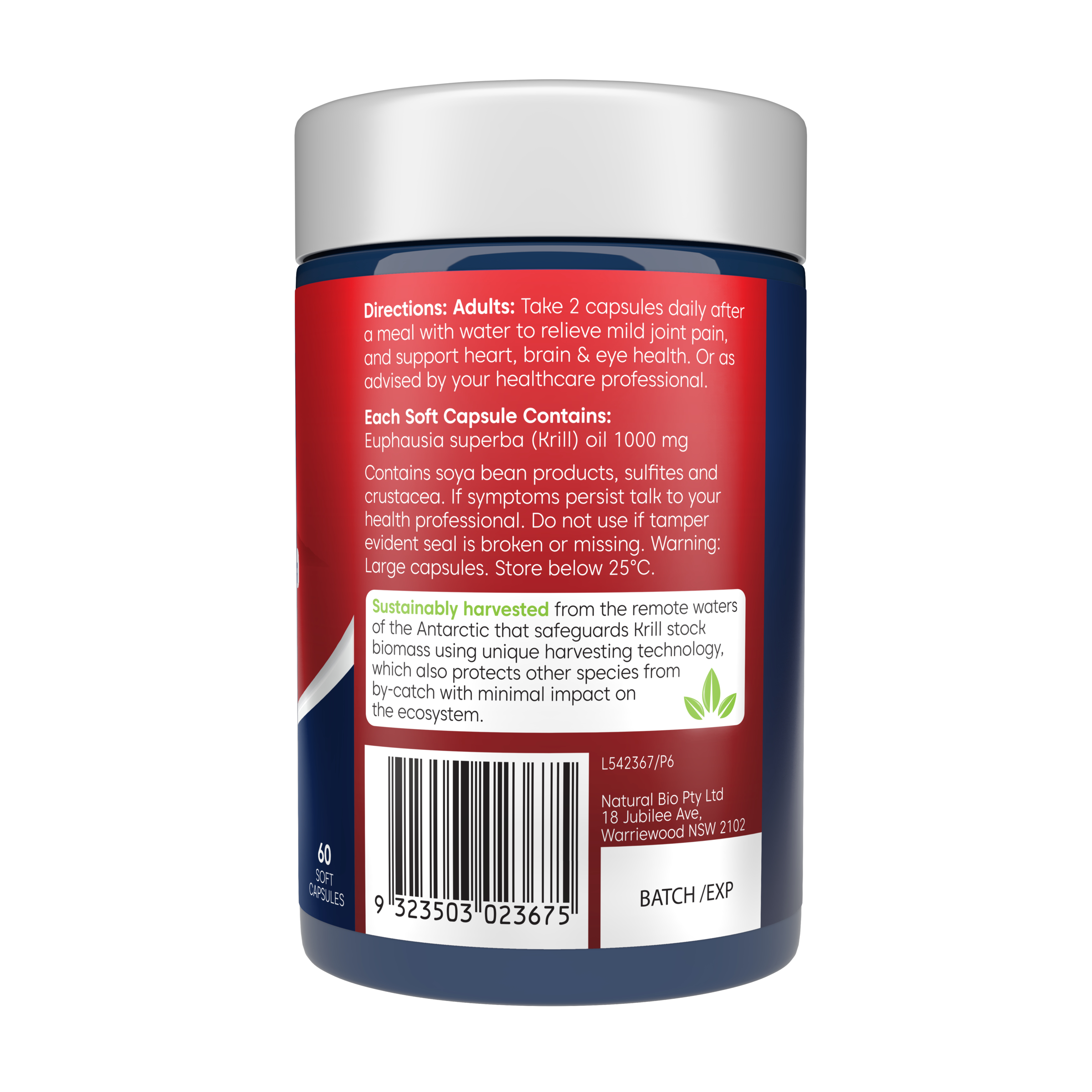 Bioglan Red Krill Oil Double Strength 1000mg - 60 capsules - Image 3