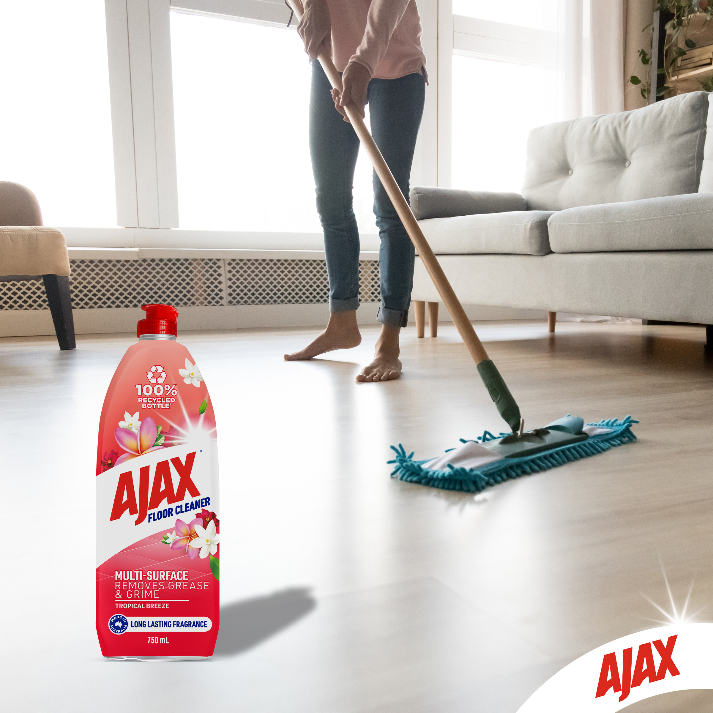Ajax Multi Surface Floor Cleaner Tropical Breeze 750ml - Image 8