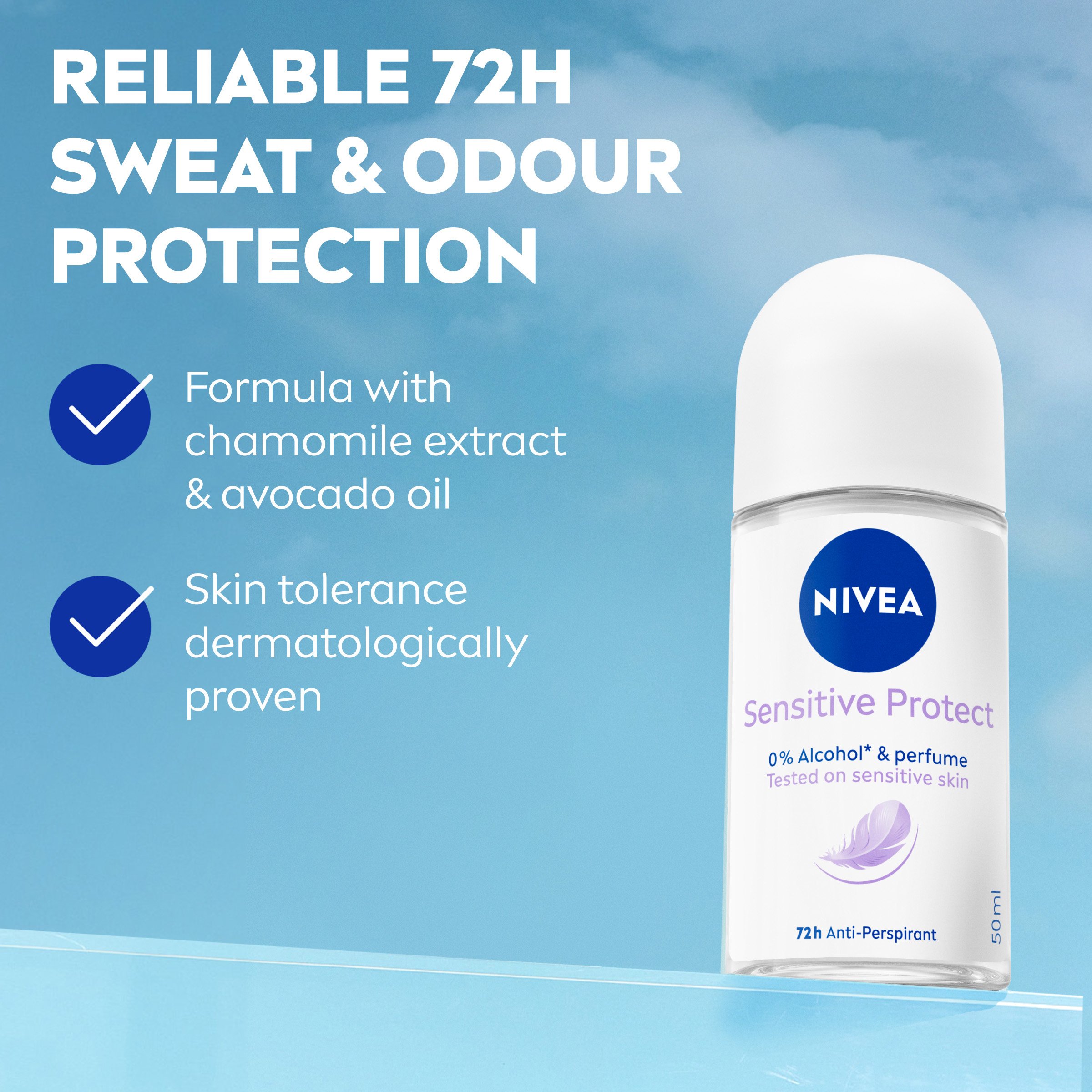 Nivea Anti-Perspirant Deodorant Sensitive Protect Roll On 50ml - Image 5