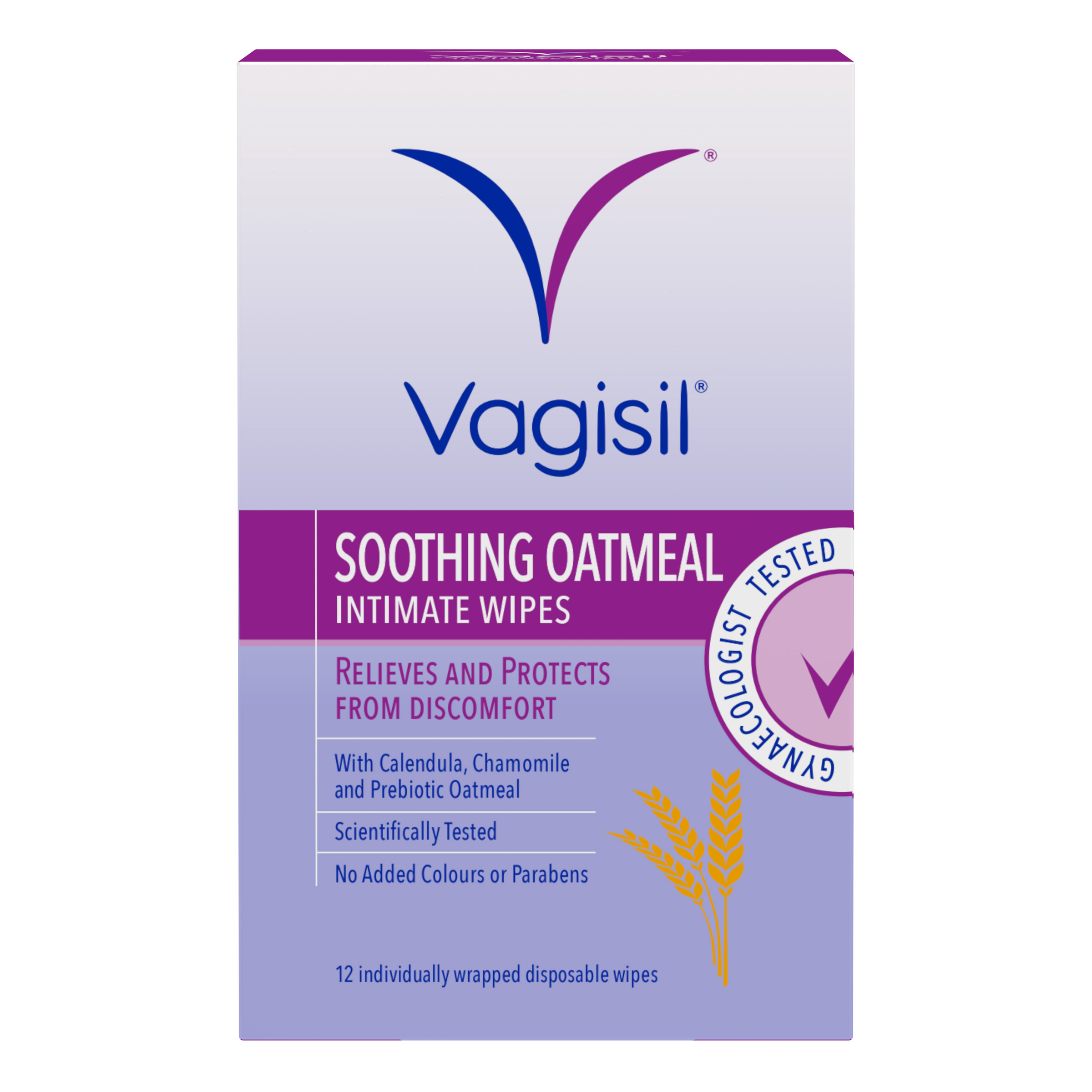 Vagisil Soothing Oatmeal Wipes 12pk - Image 1