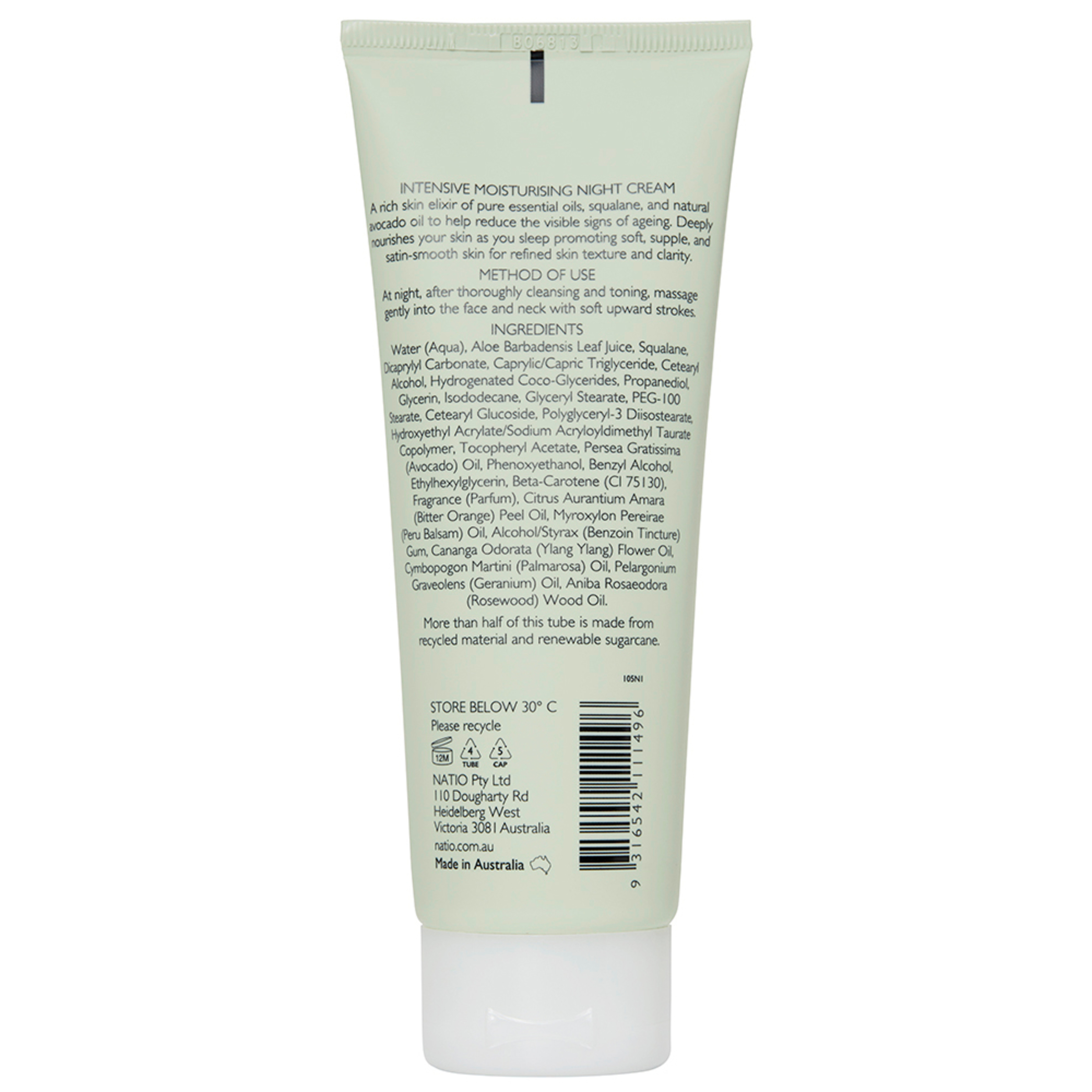 Natio Intensive Moisturising Night Cream 100g - Image 2