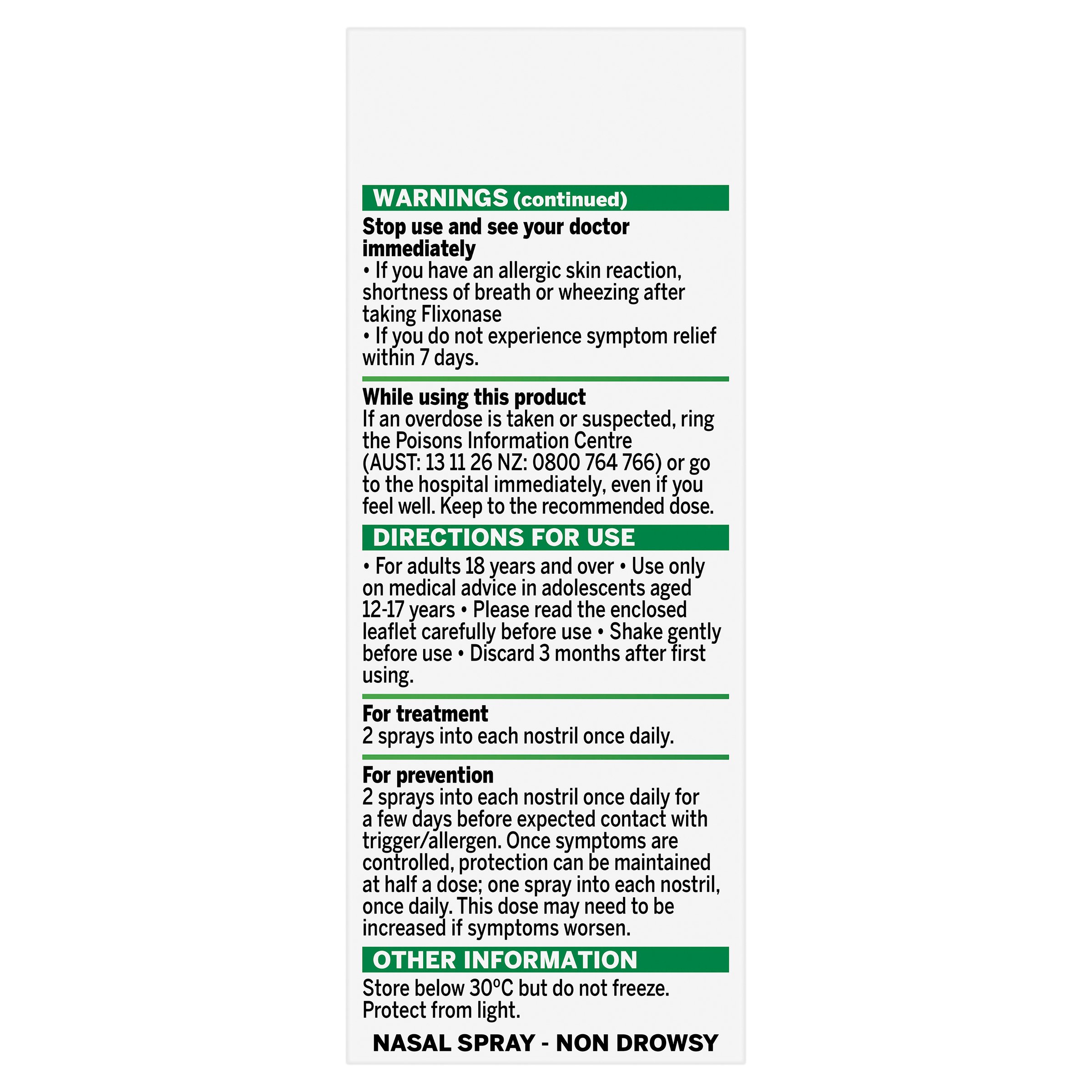 Flixonase Allergy & Hayfever 24 Hour Nasal Spray 120 doses - Image 2