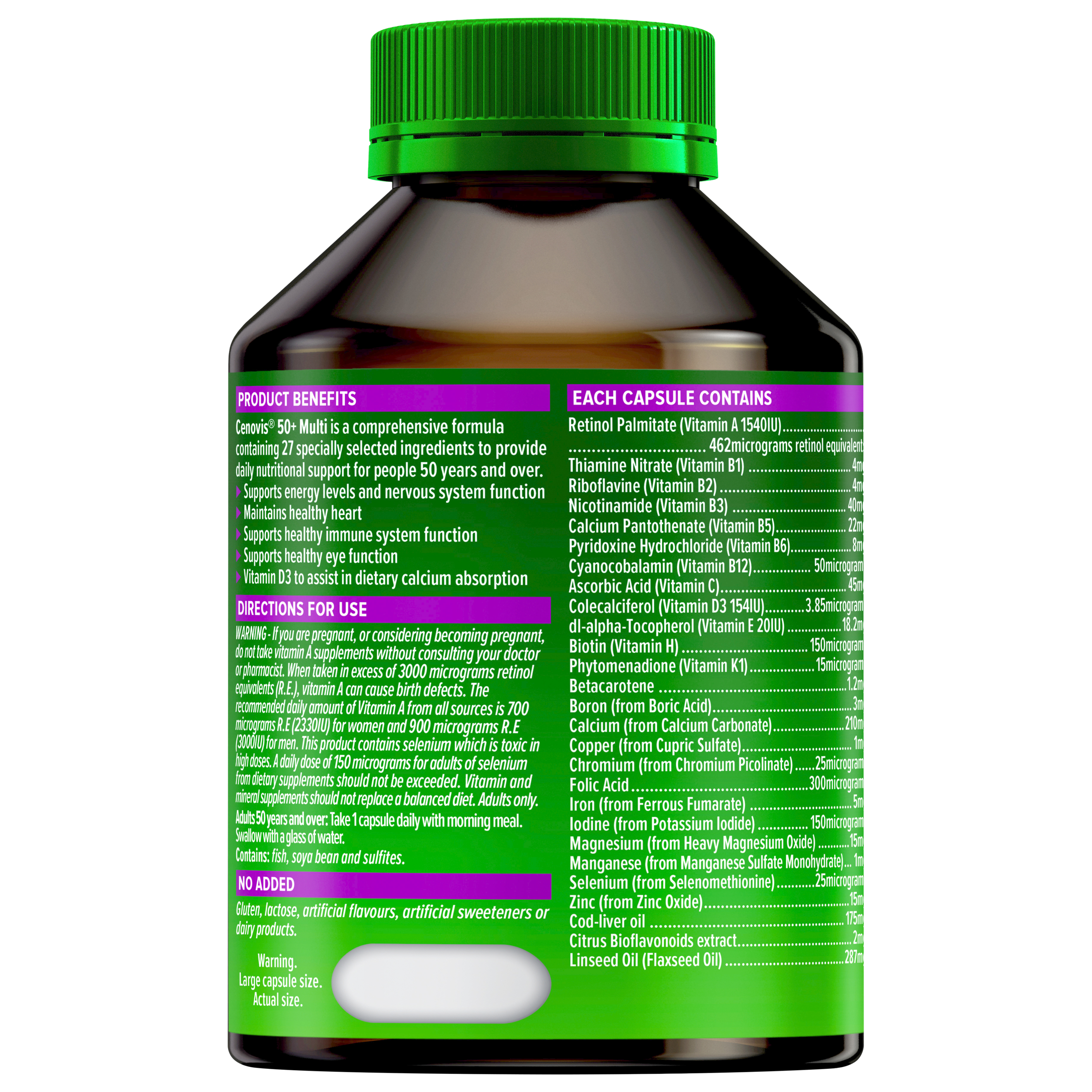 Cenovis Once Daily 50+ Multi 100 capsules - Image 2