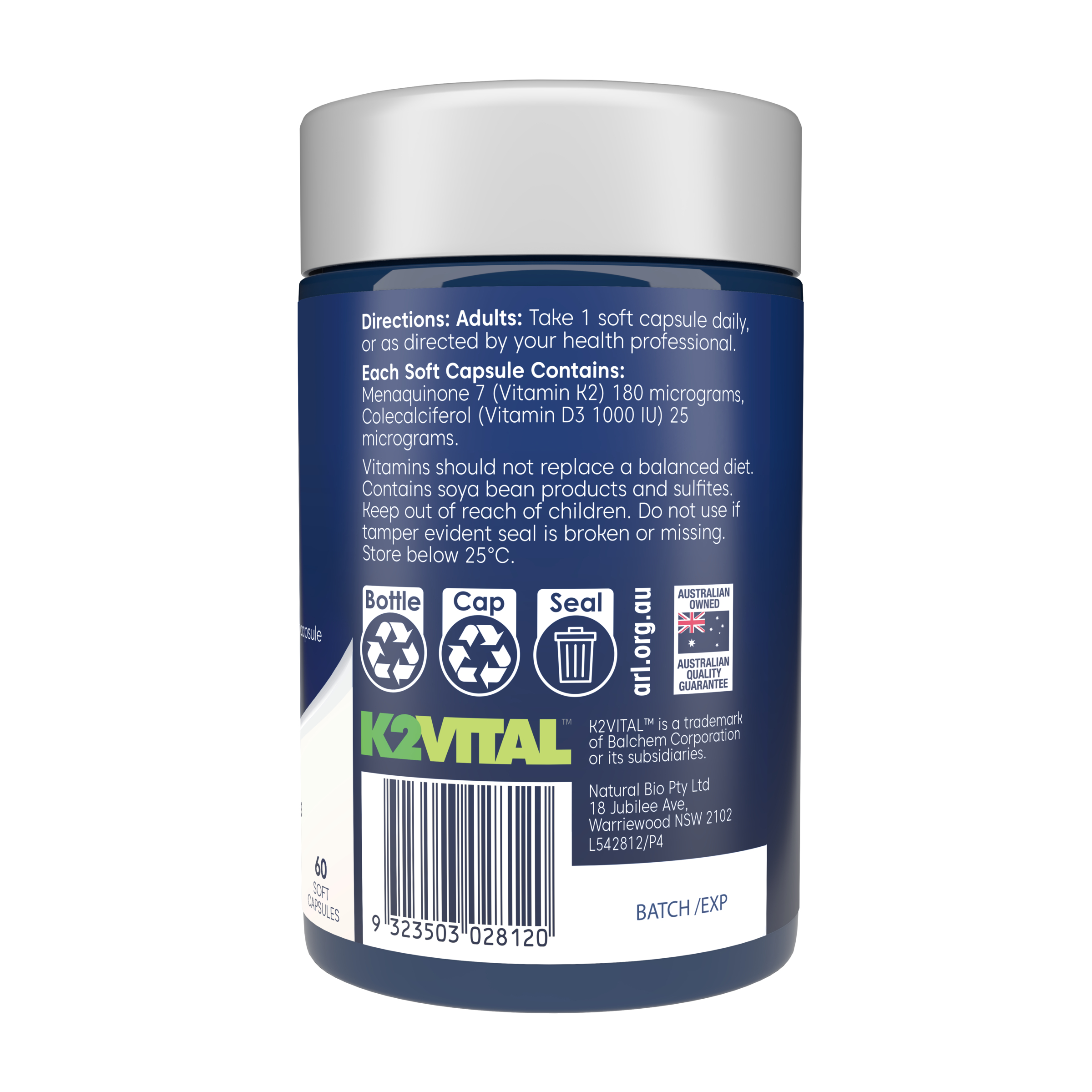Bioglan Vitamin K2 + D3 60 capsules - Image 3