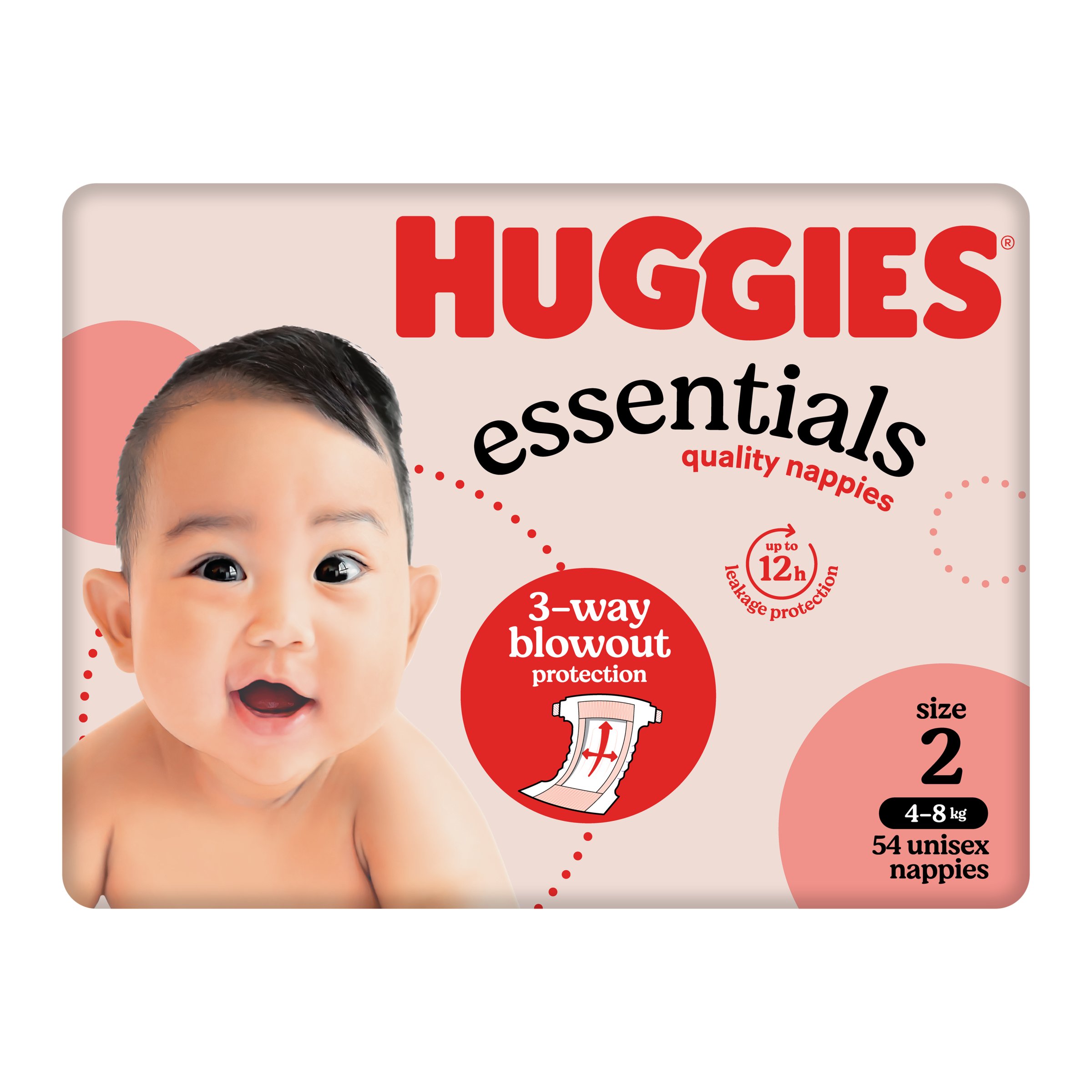 Huggies Nappies Essentials Infants 54 pack - Image 2
