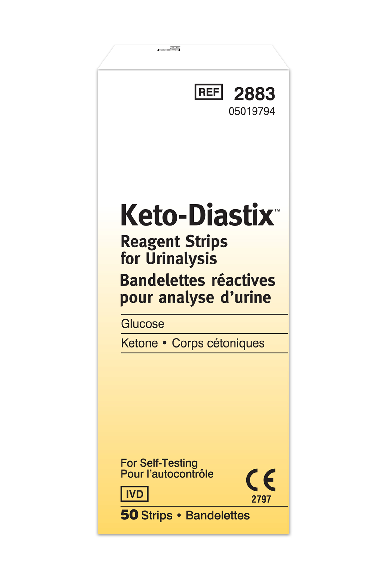 Ascensia Keto-Diastix Urine Ketone/Glucose Test Strips 50 pack