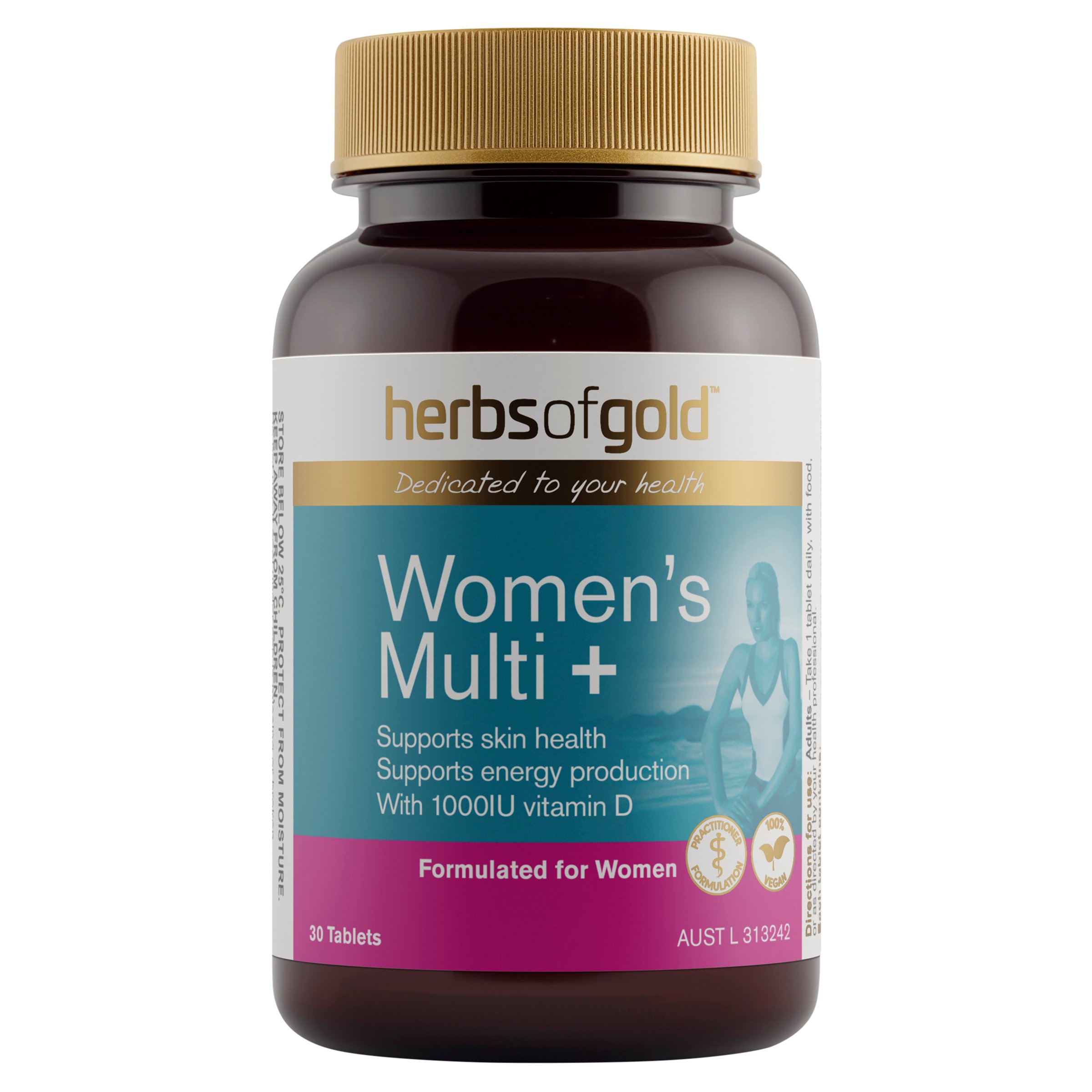 Herbs of Gold Women's Multi Plus Grapeseed 30 tablets - Image 1
