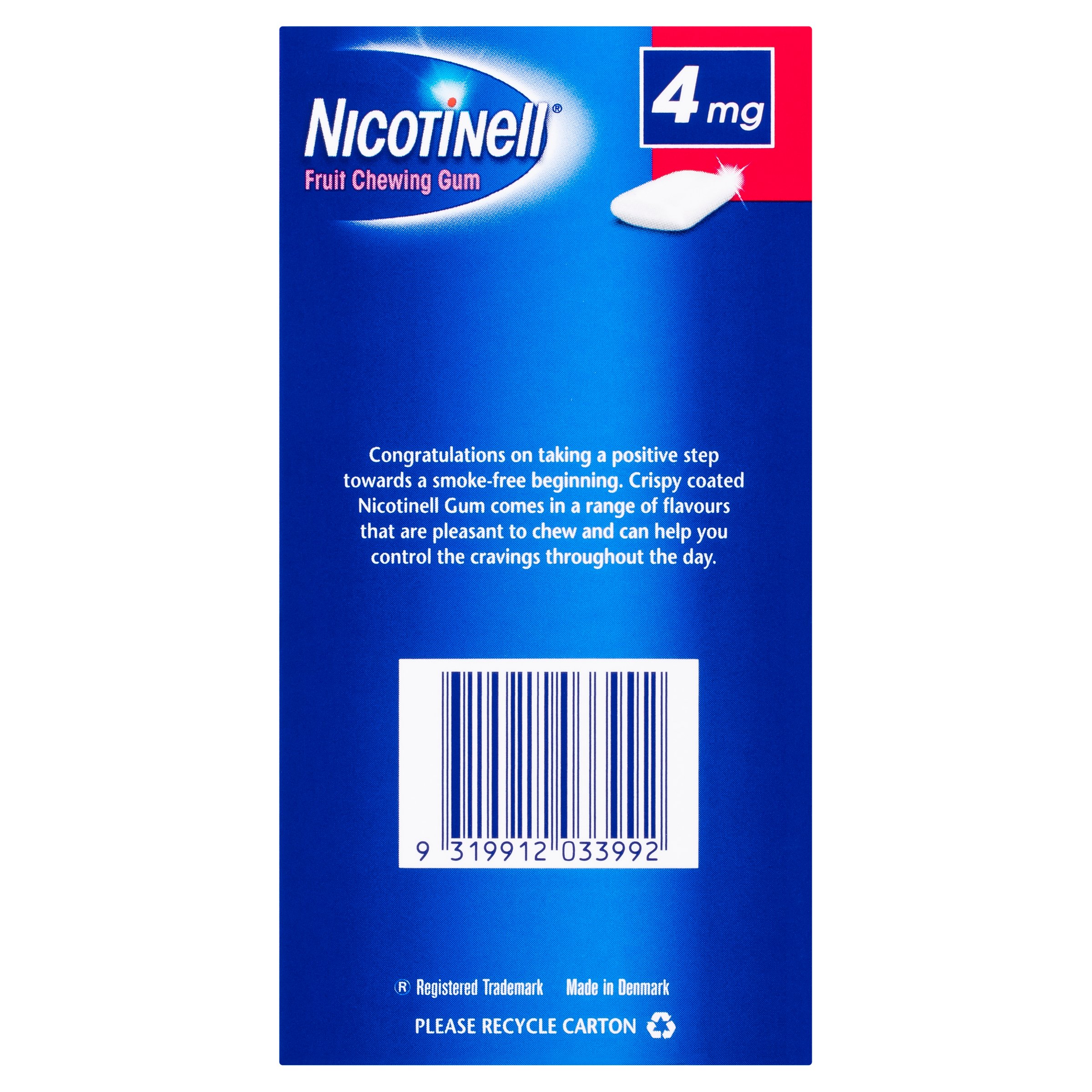 Nicotinell Fruit Nicotine Chewing Gum 4mg Extra Strength 96 pieces - Image 2