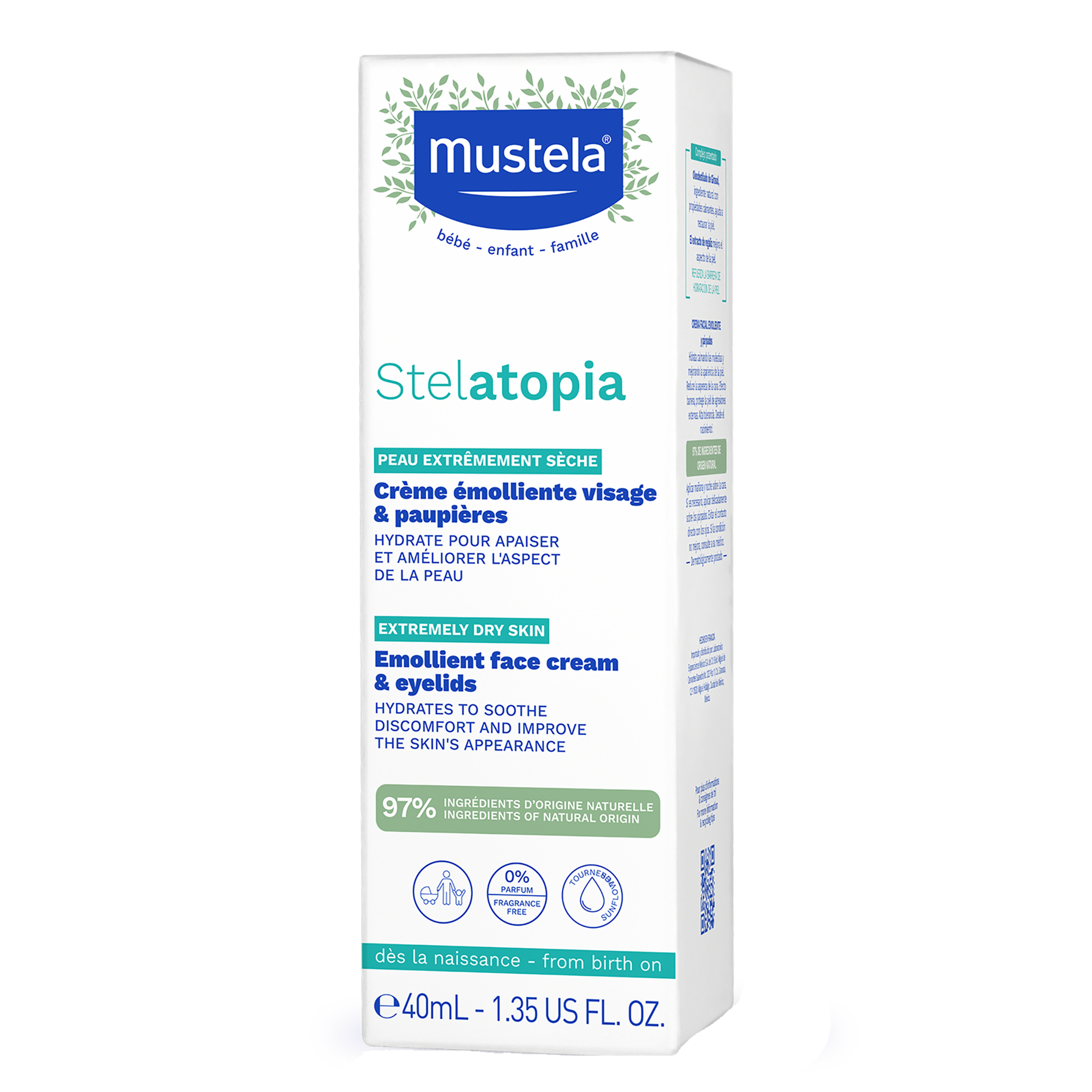 Mustela Stelatopia Emollient Face Cream 40ml - Image 3