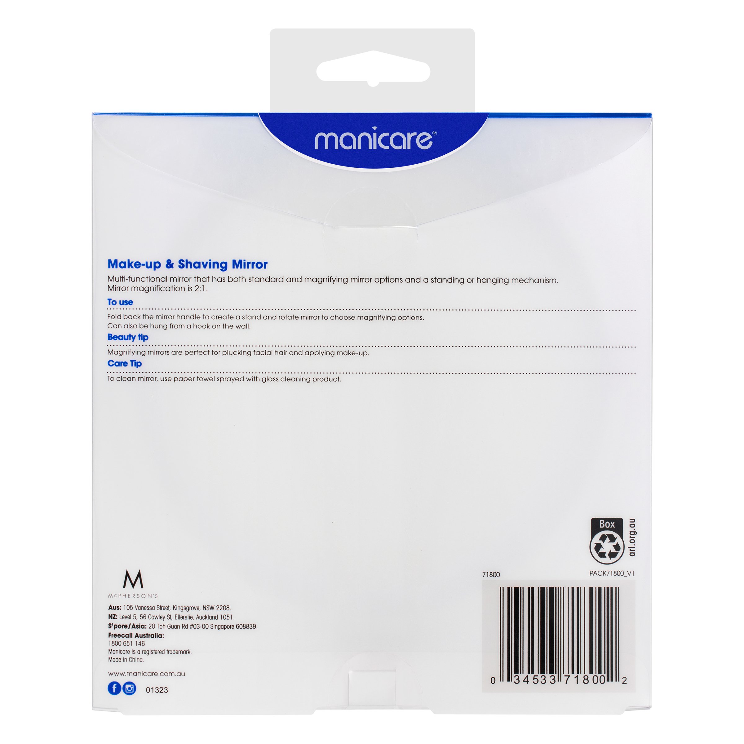 Manicare Make Up Shaving Mirror 125mm - 1 each - Image 2