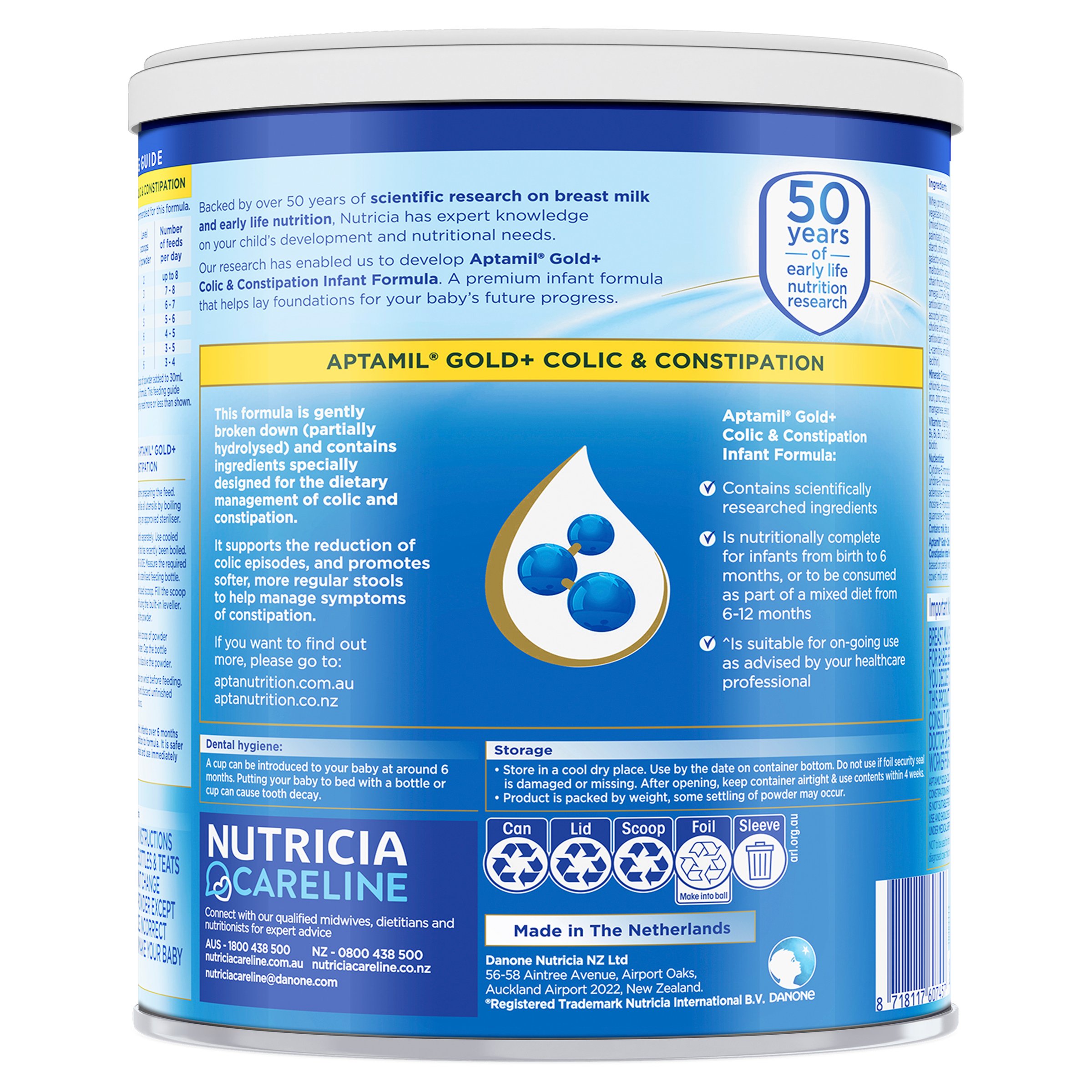 Aptamil Gold+ Colic&Constipation Baby Formula From 0 To 12 Months 900g - Image 2