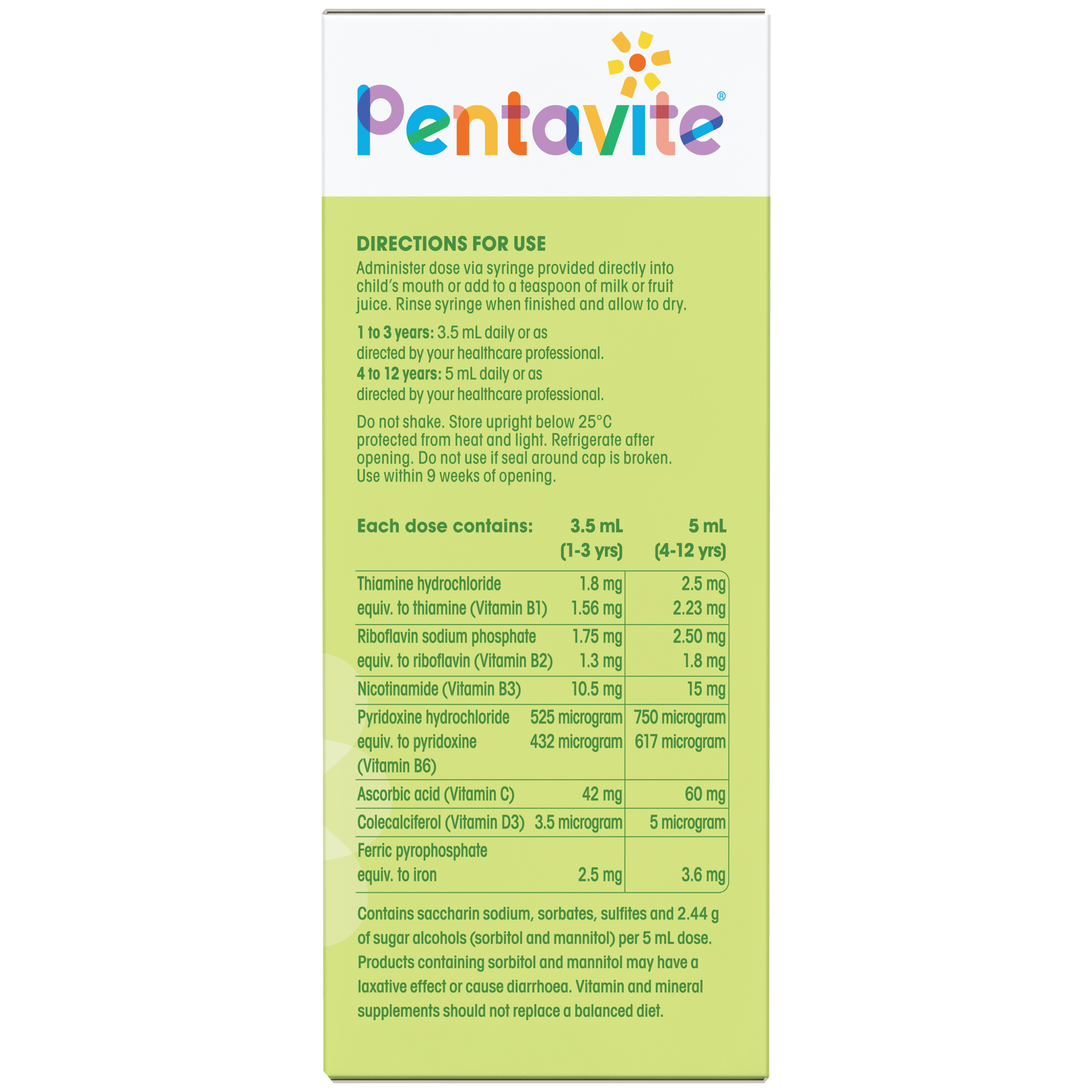 Pentavite Multivitamins +Iron Liquid 200ml - Image 2