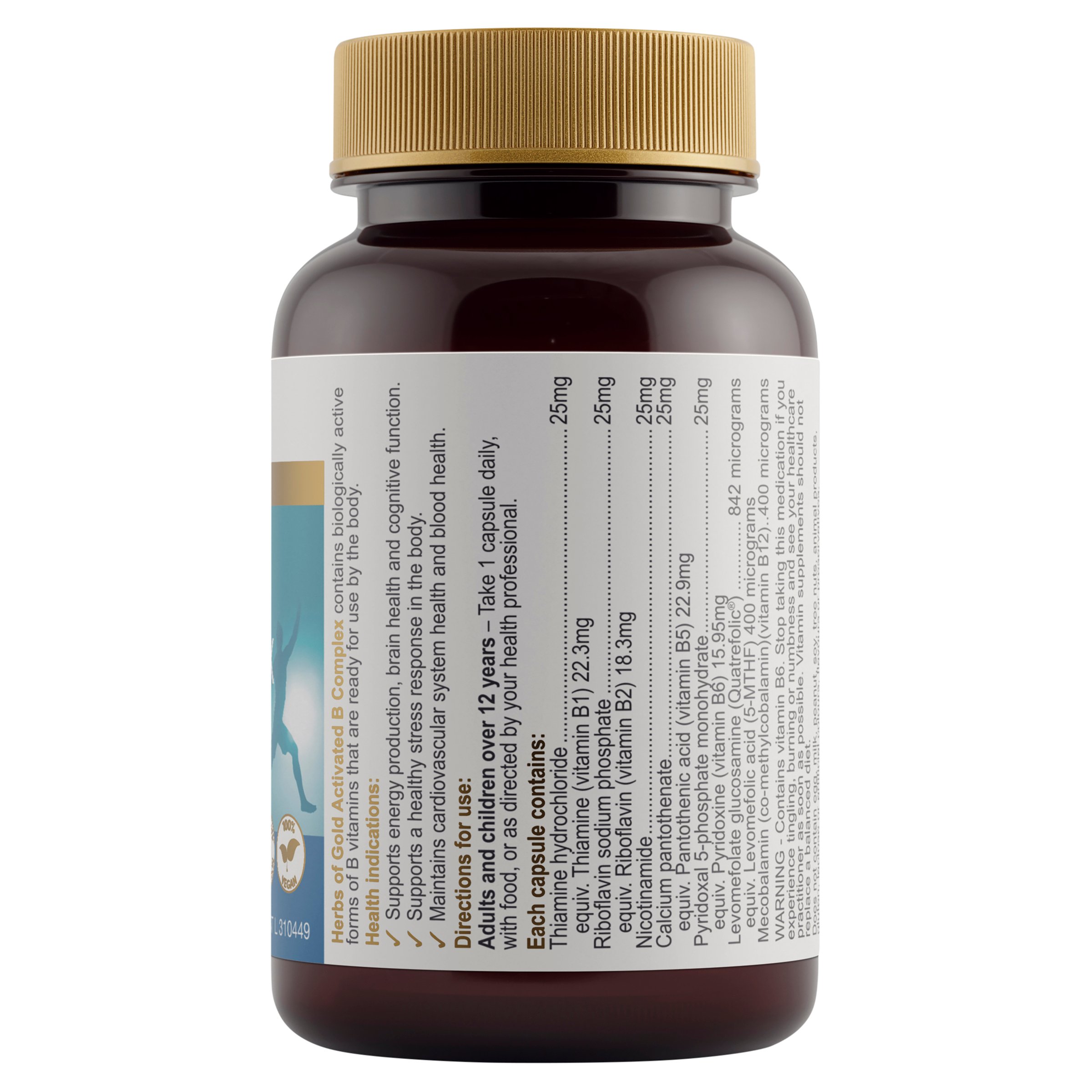 Herbs of Gold Activated B Complex 30 capsules - Image 2