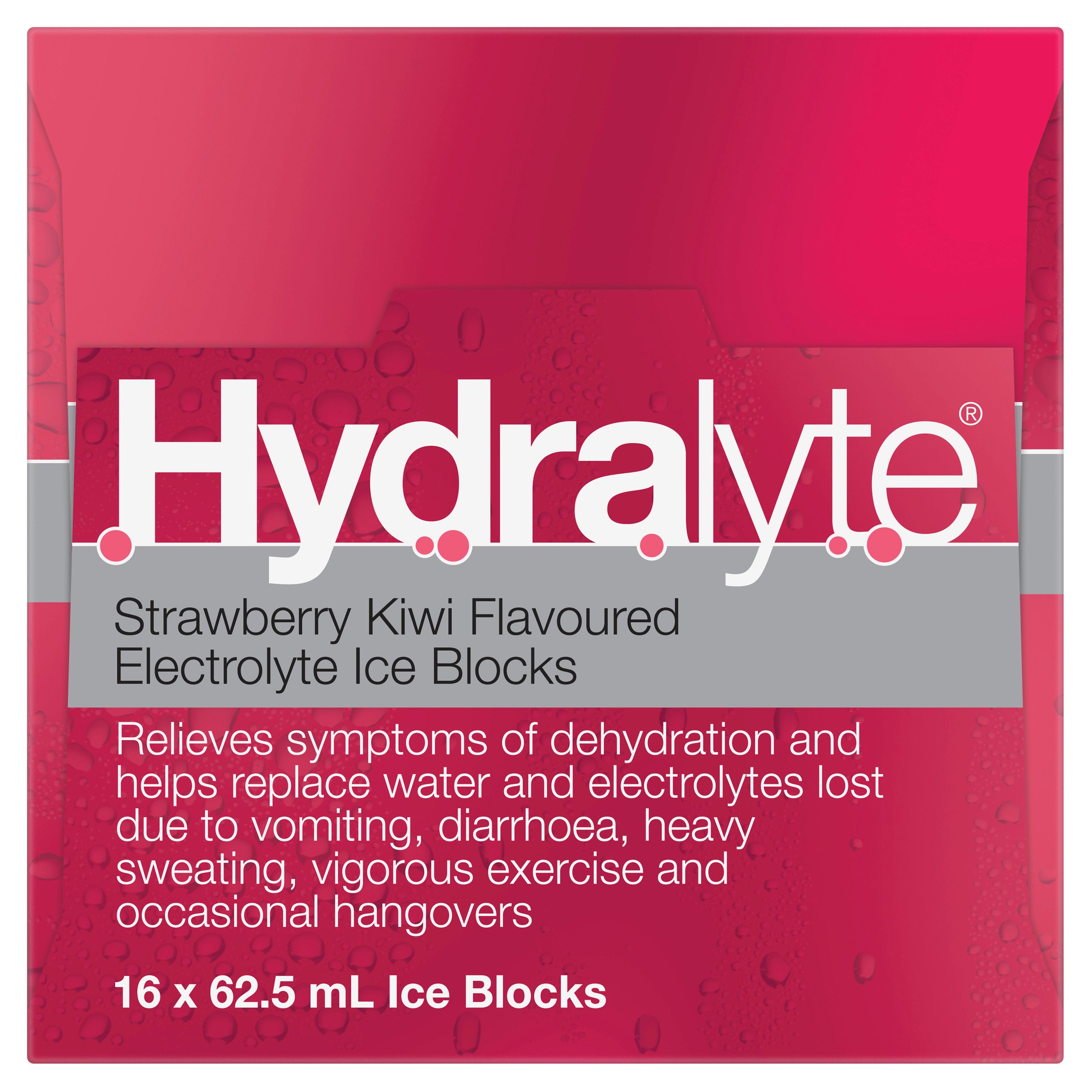Hydralyte Electrolyte Ice Blocks Strawberry Kiwi Flavoured 62.5ml - 16 pack - Image 4