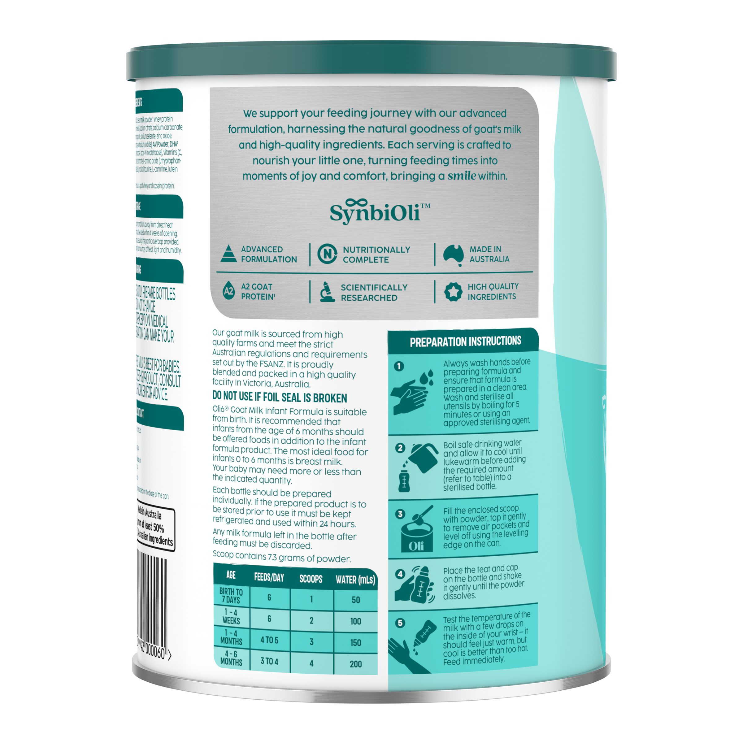 Oli6 Dairy Goat Stage 1 Infant Formula 800g - Image 3