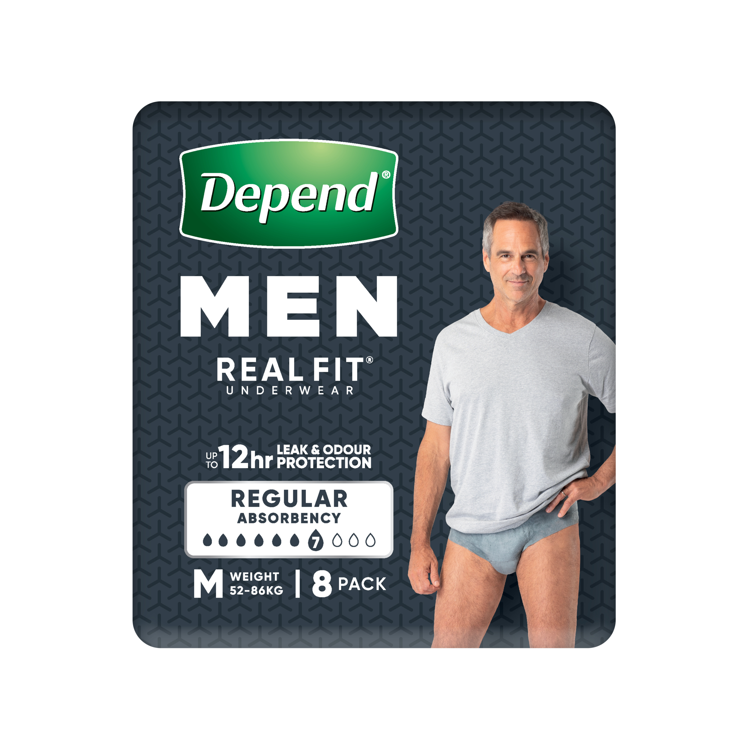Depend Underwear RealFit Male Medium 8 pack - Image 1