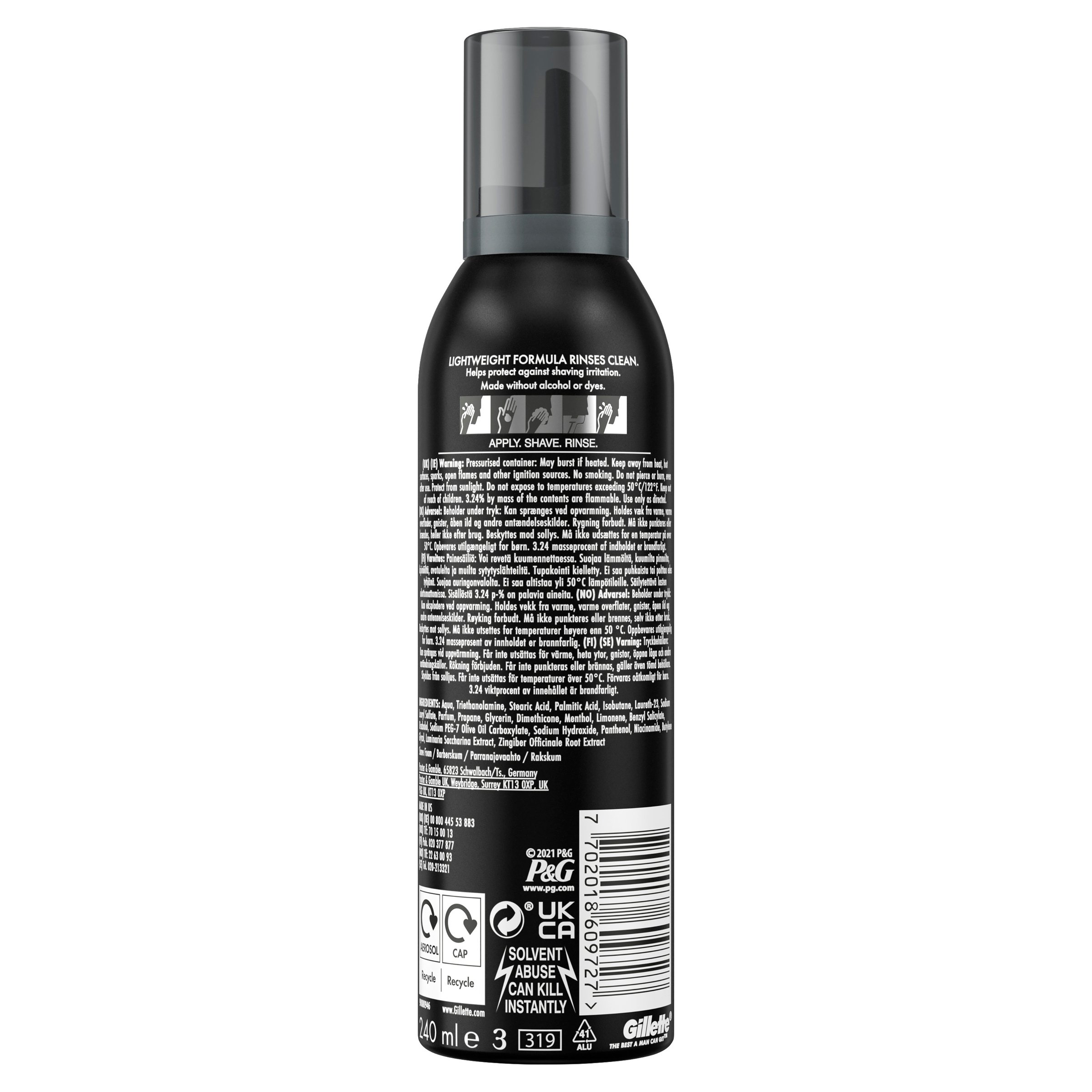 Gillette Labs Quick Rinse Shaving Foam 240ml - Image 2