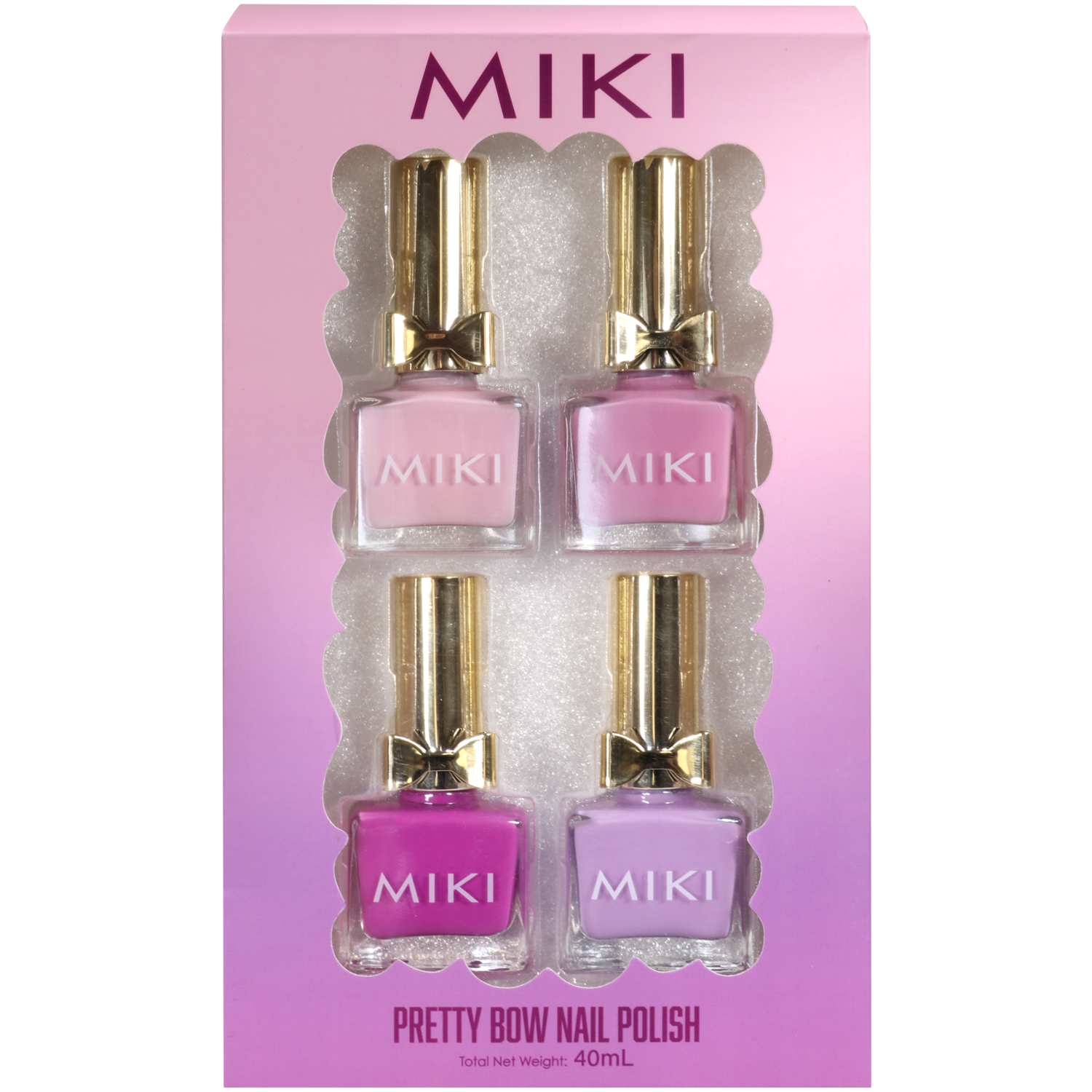 Miki Pretty Bow Nail Polish Set 4 piece