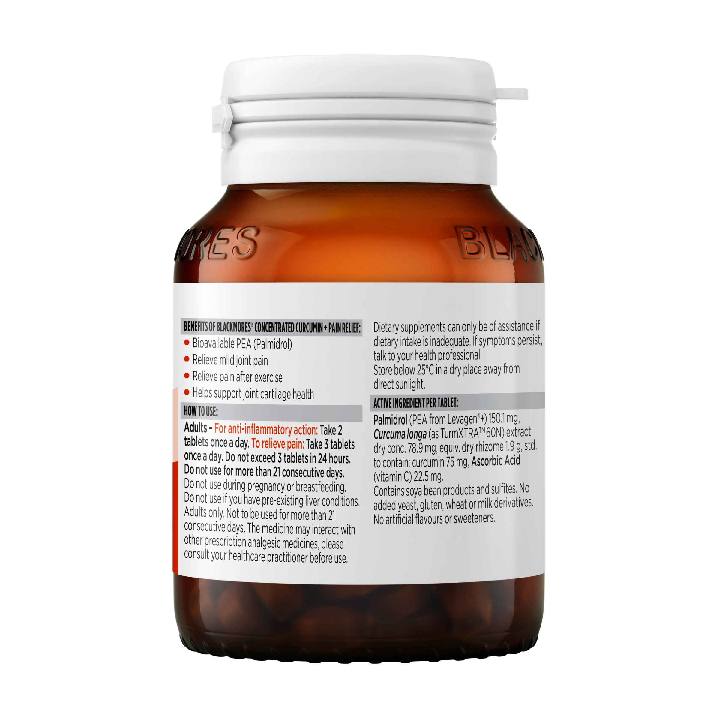 Blackmores Concentrated Curcumin + Pain Relief 40 tablets - Image 2