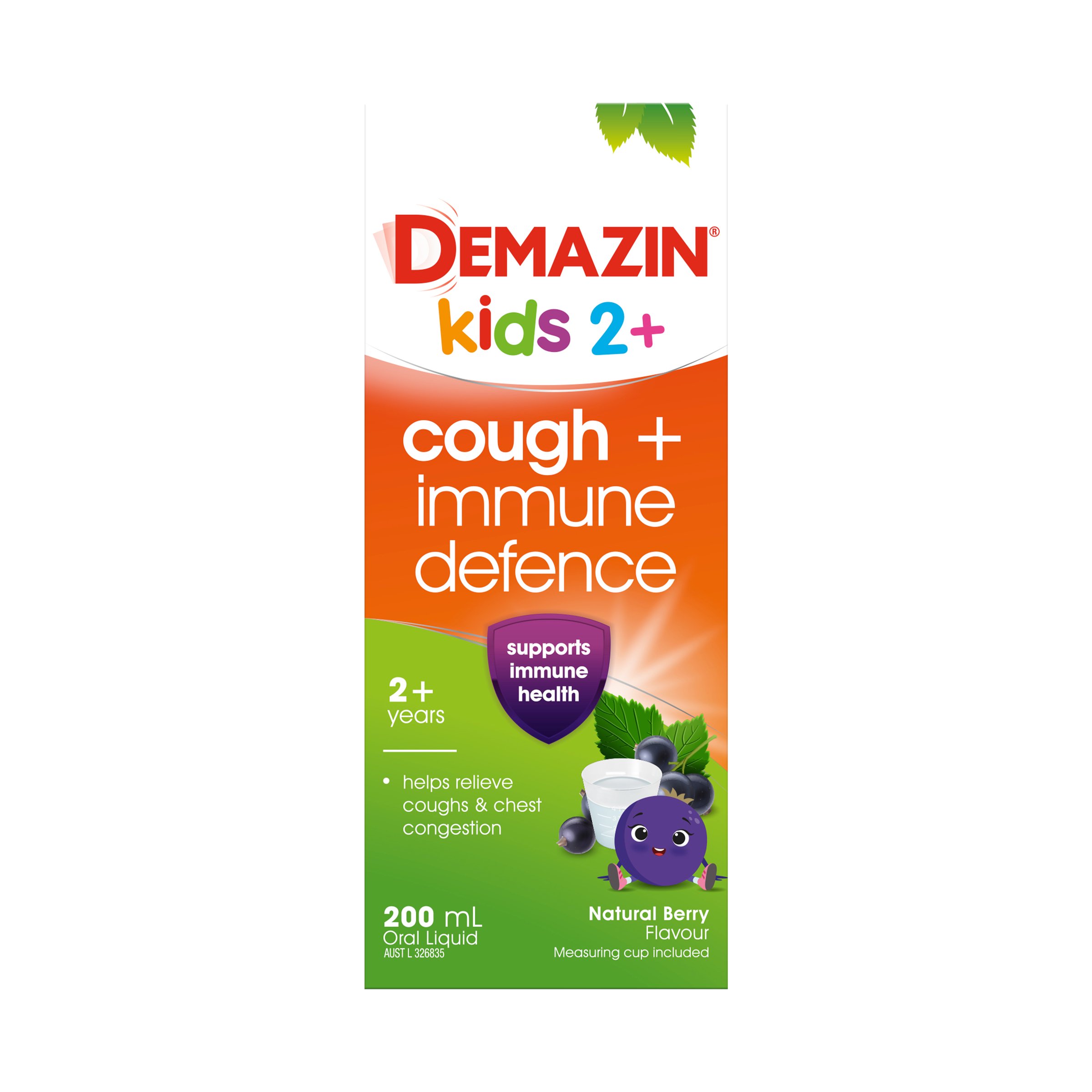 Demazin Kids Cough + Immune Defence Syrup 200ml - Image 1