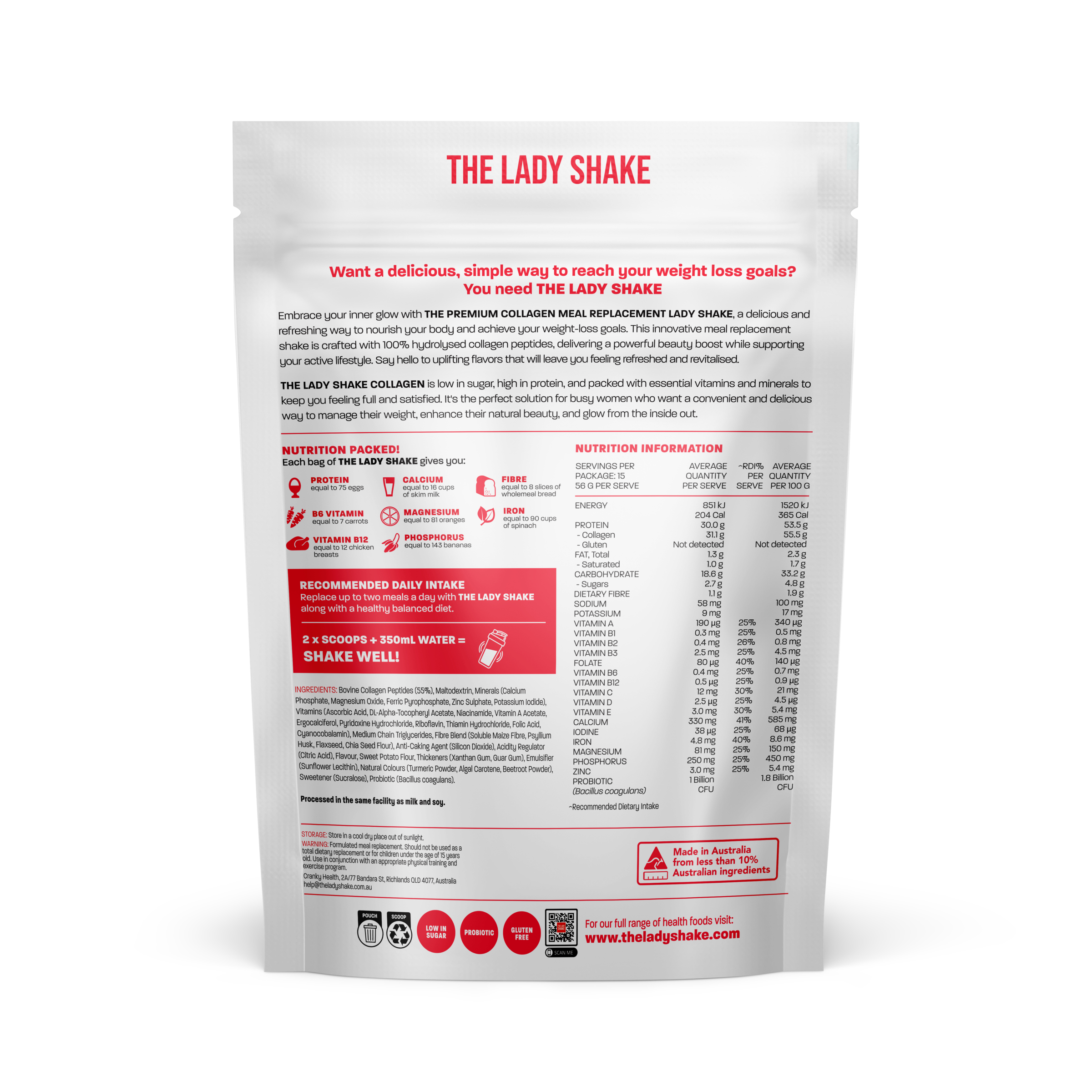The Lady Shake Collagen Passionfruit 840g - Image 2
